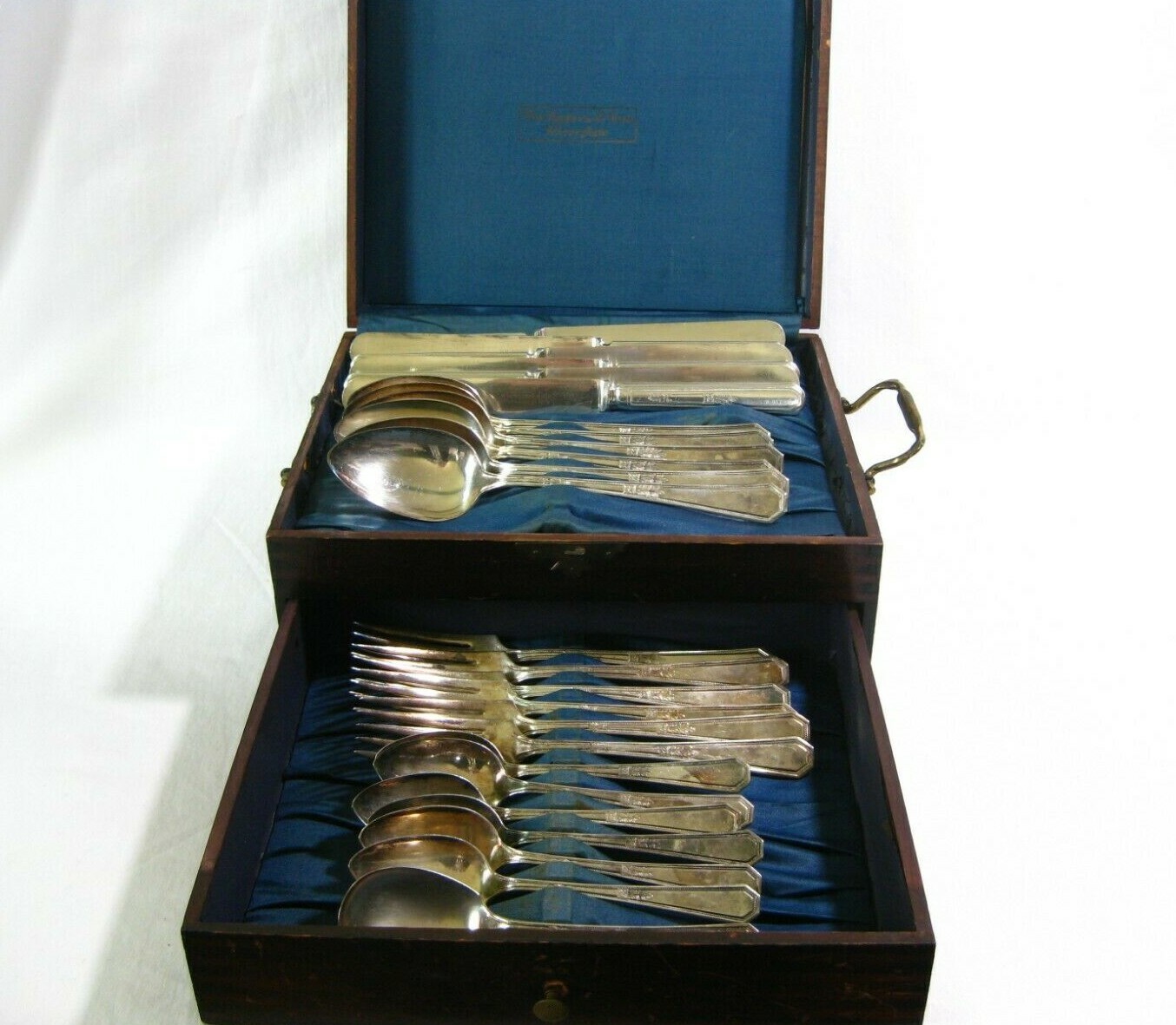 Vintage Wm Rogers & Sons AA Silverplate Flatware Mayfair Srvc for 6 in Box, 25pc