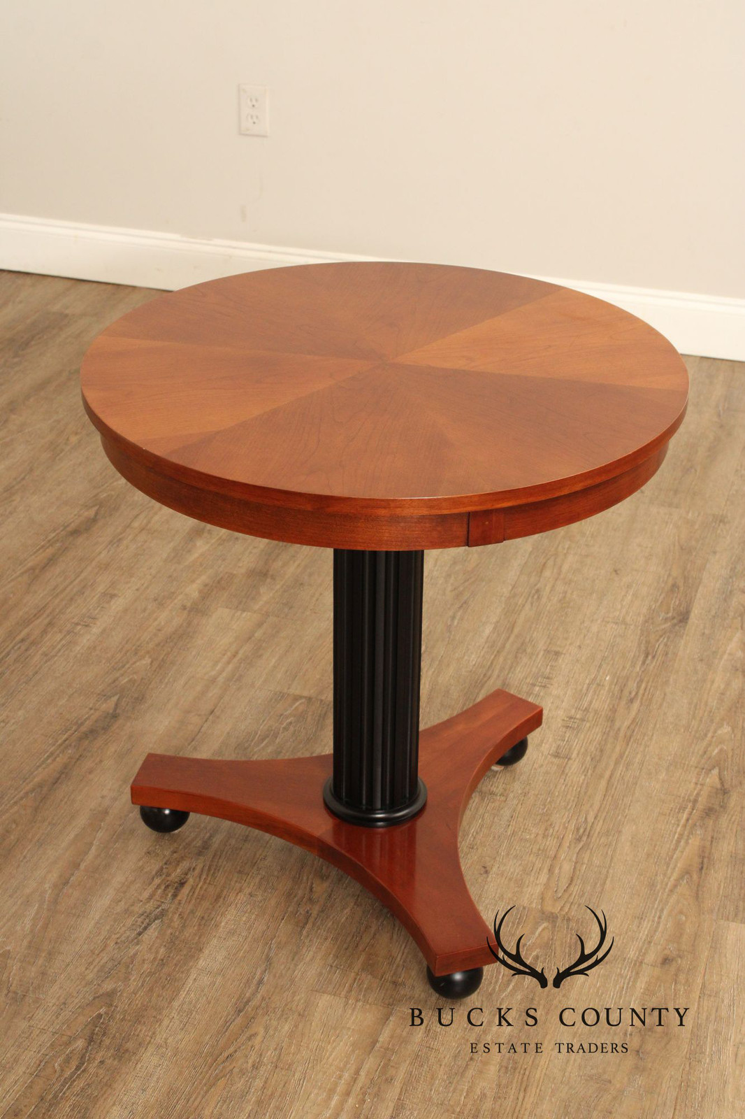 Ethan Allen Medallion Collection Round Cherry Pedestal Side Table
