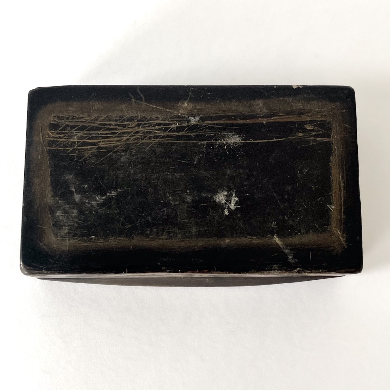 19th Century Carved Horn Snuff Box Religious Scene Jesus Meets His Mother