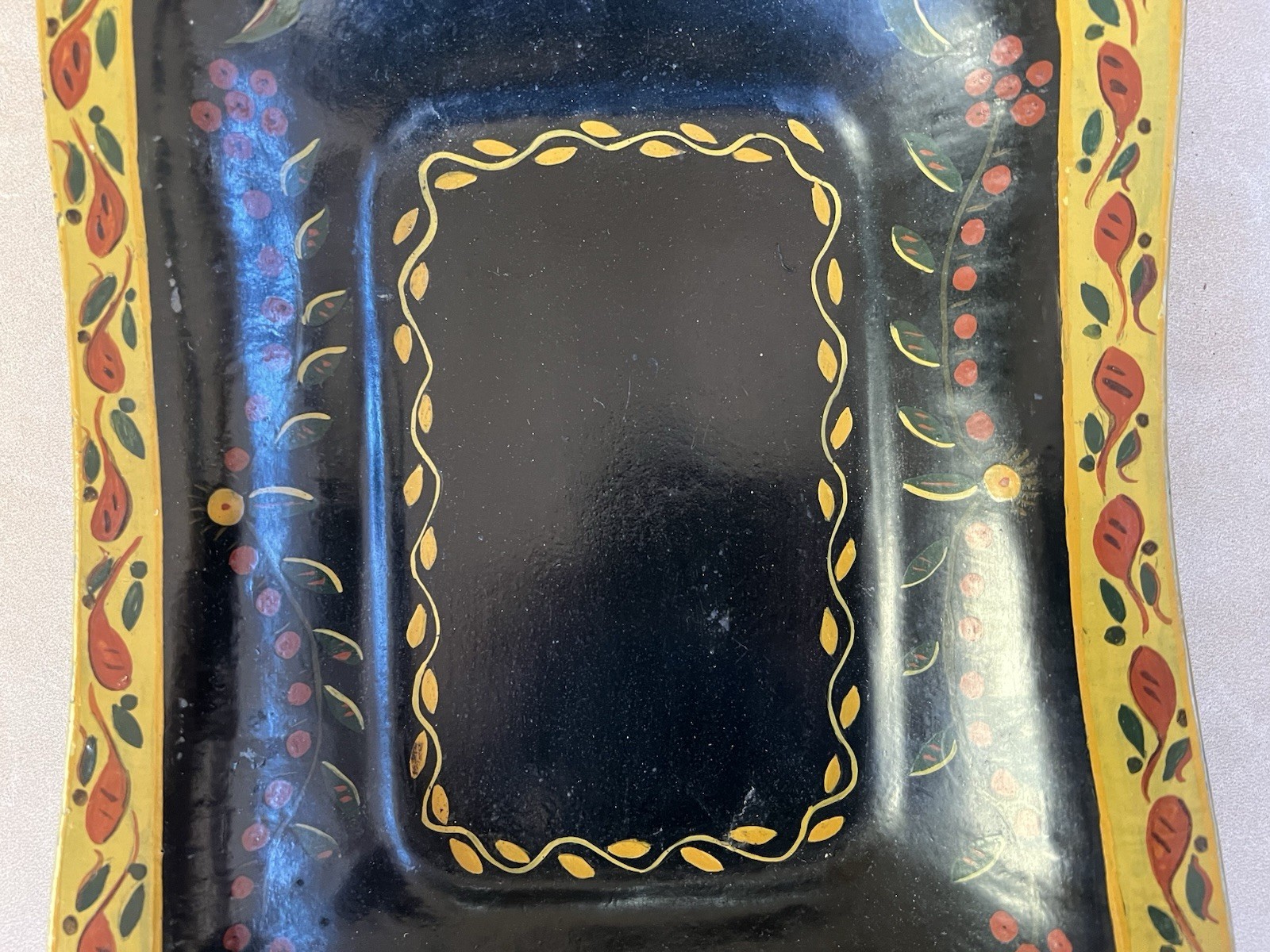 19thC. Toleware Tin Bread Basket Tray Herbert R. Collins Collection