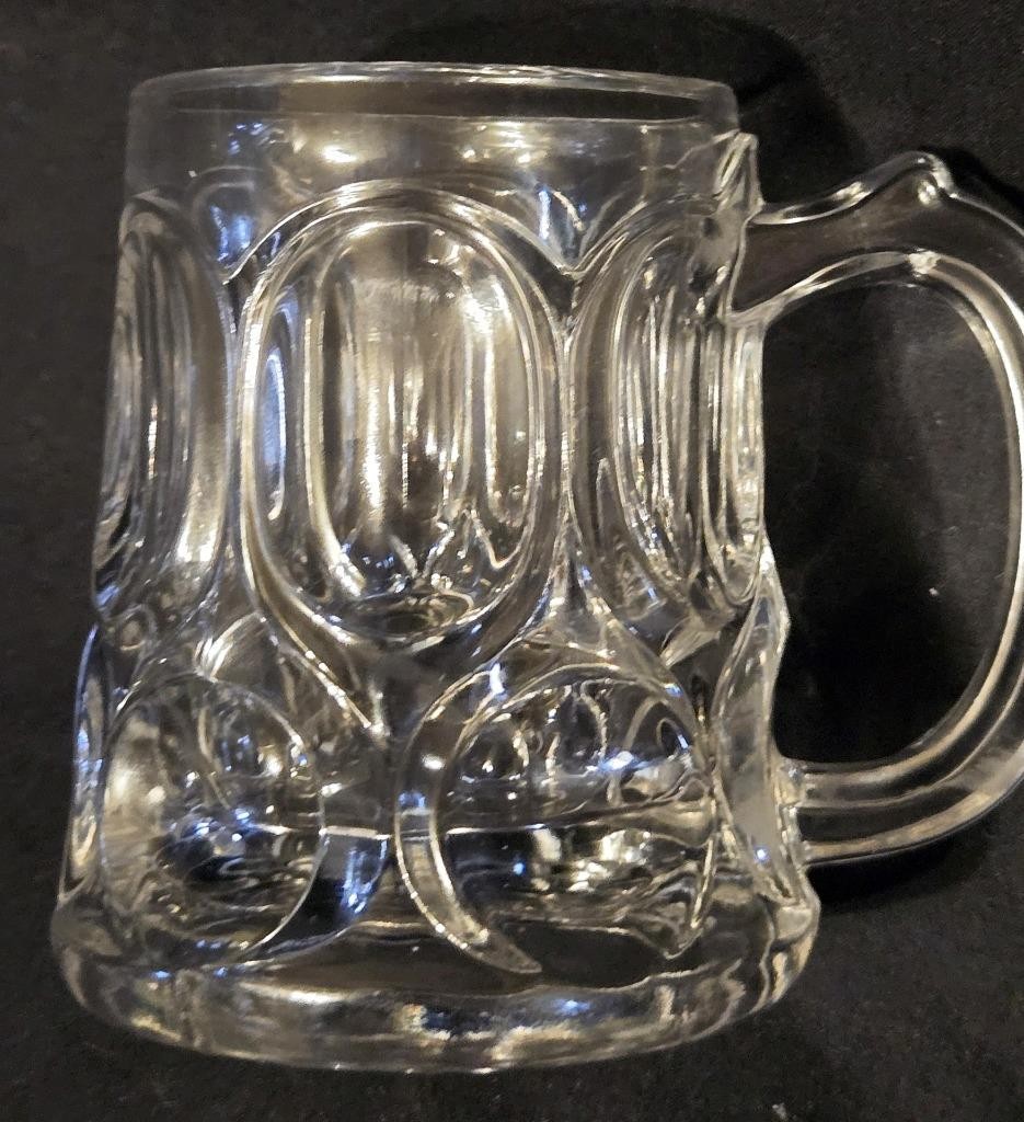 Atterbury Oval and Circle Handled Mug EAPG Glass Introduced 1865 Non Flint