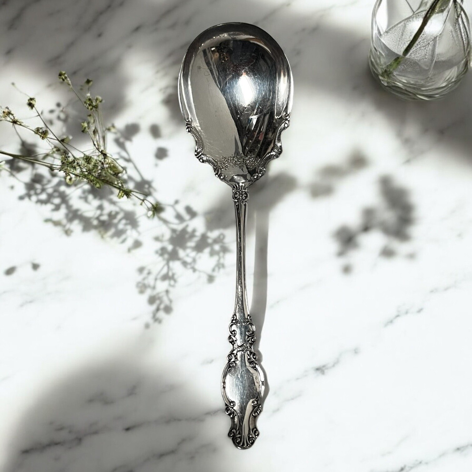 Antique 1898 Silverplate Melrose Wm Rogers International Serving Spoon 8-1/2″