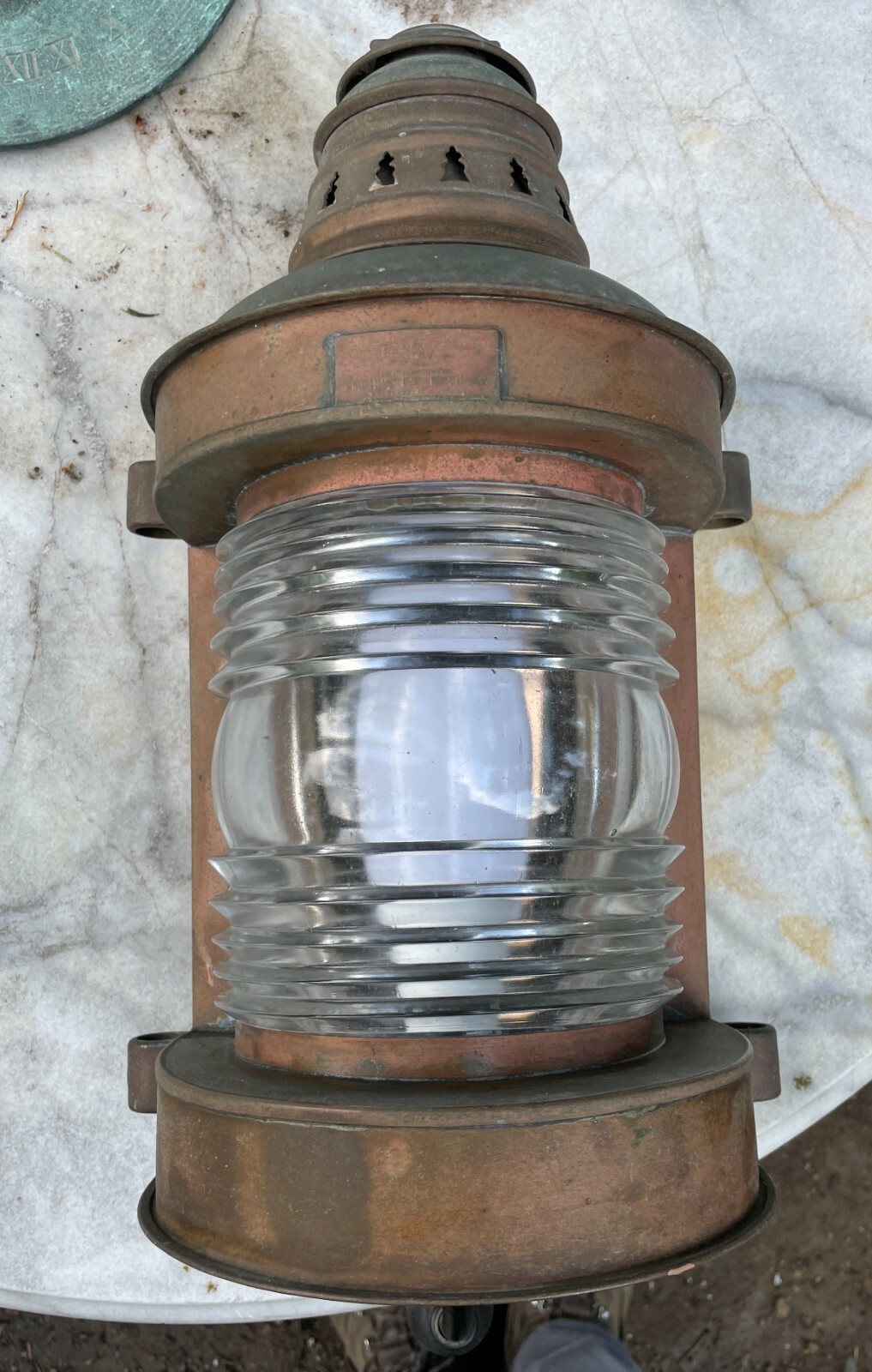 Antique Perko Marine Masthead Light Brass Rewired – 15in tall