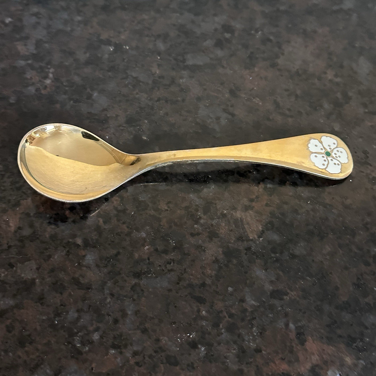 Vintage Georg Jensen Annual 1971 Gold Wash Sterling Silver Spoon Cherry Blossom
