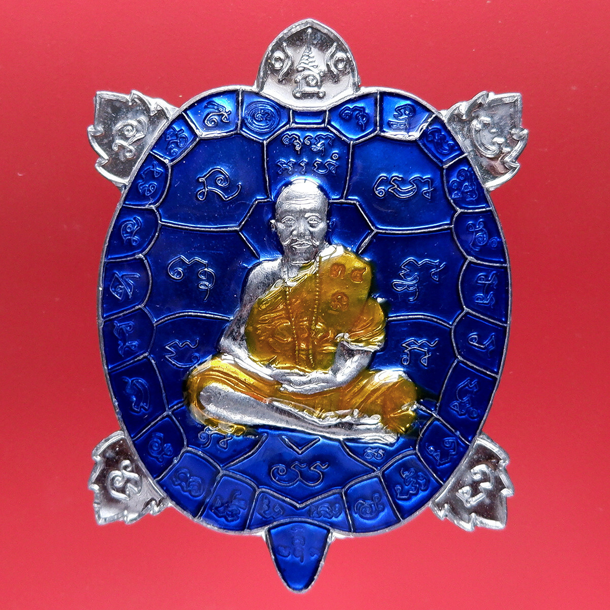 FREE Waterproof Case Genuine Lead Thai Amulet Pendant LP SAEN Turtle Shape Magic