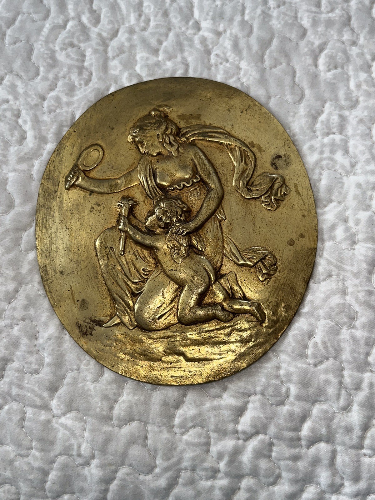 Antique Medallion Off Furniture Parisian Francois Linke 19thC. Bas Relief Plaque