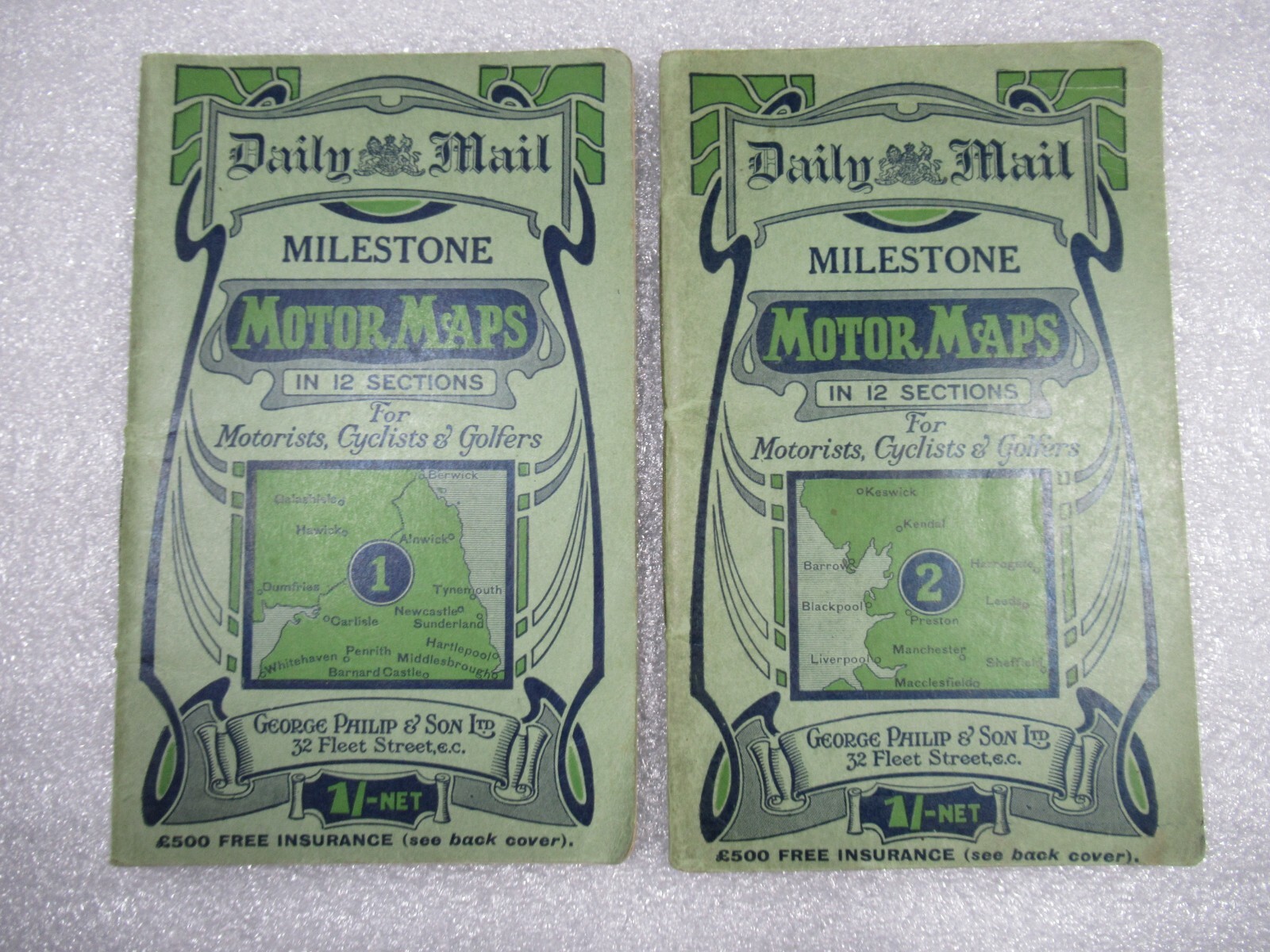 Full Set 1-12 – Daily Mail Milestone MOTOR MAPS For Motorists Cyclists & Golfers