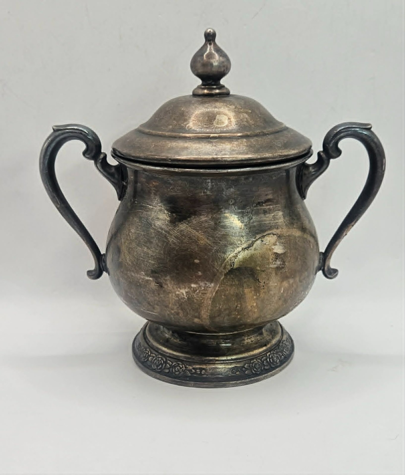 VTG International Silver Co Camille 6003 Sugar Bowl With Patina Silver plated