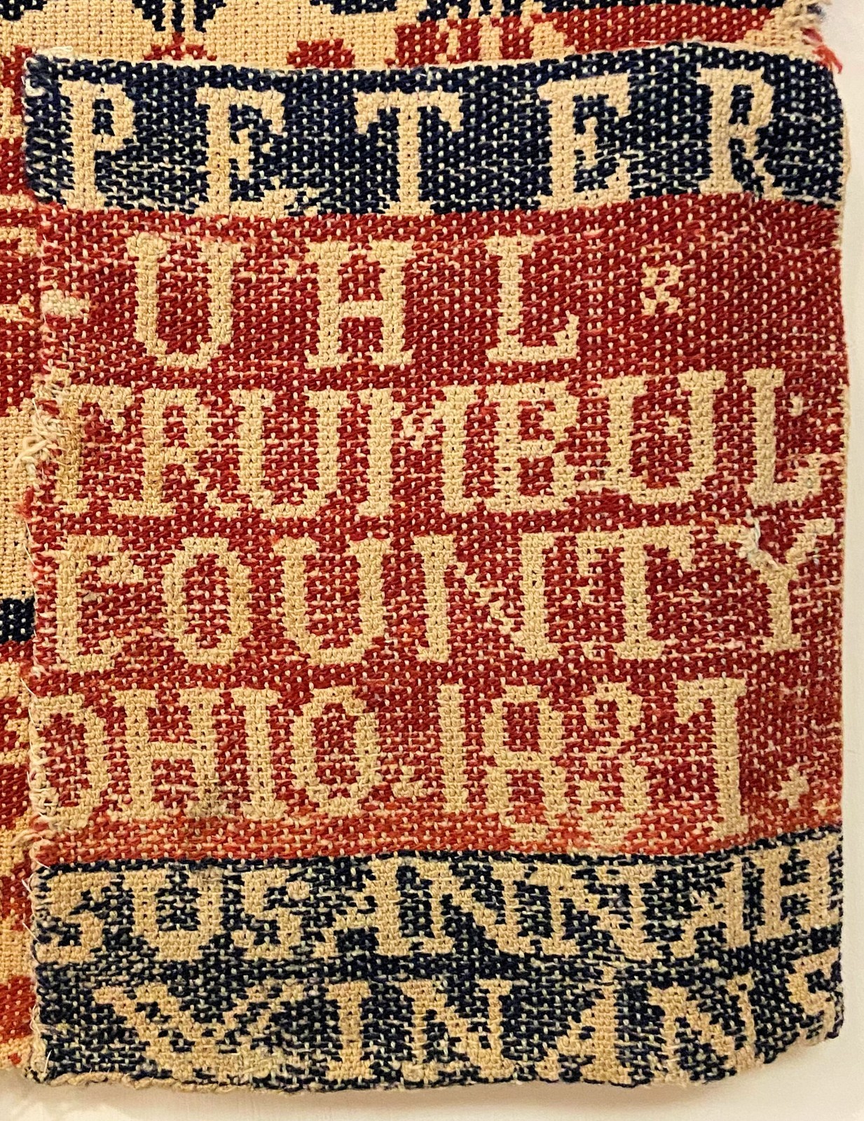 Collector UHL Trumbul County Ohio 1831 Tapestry 17 in X 35 in