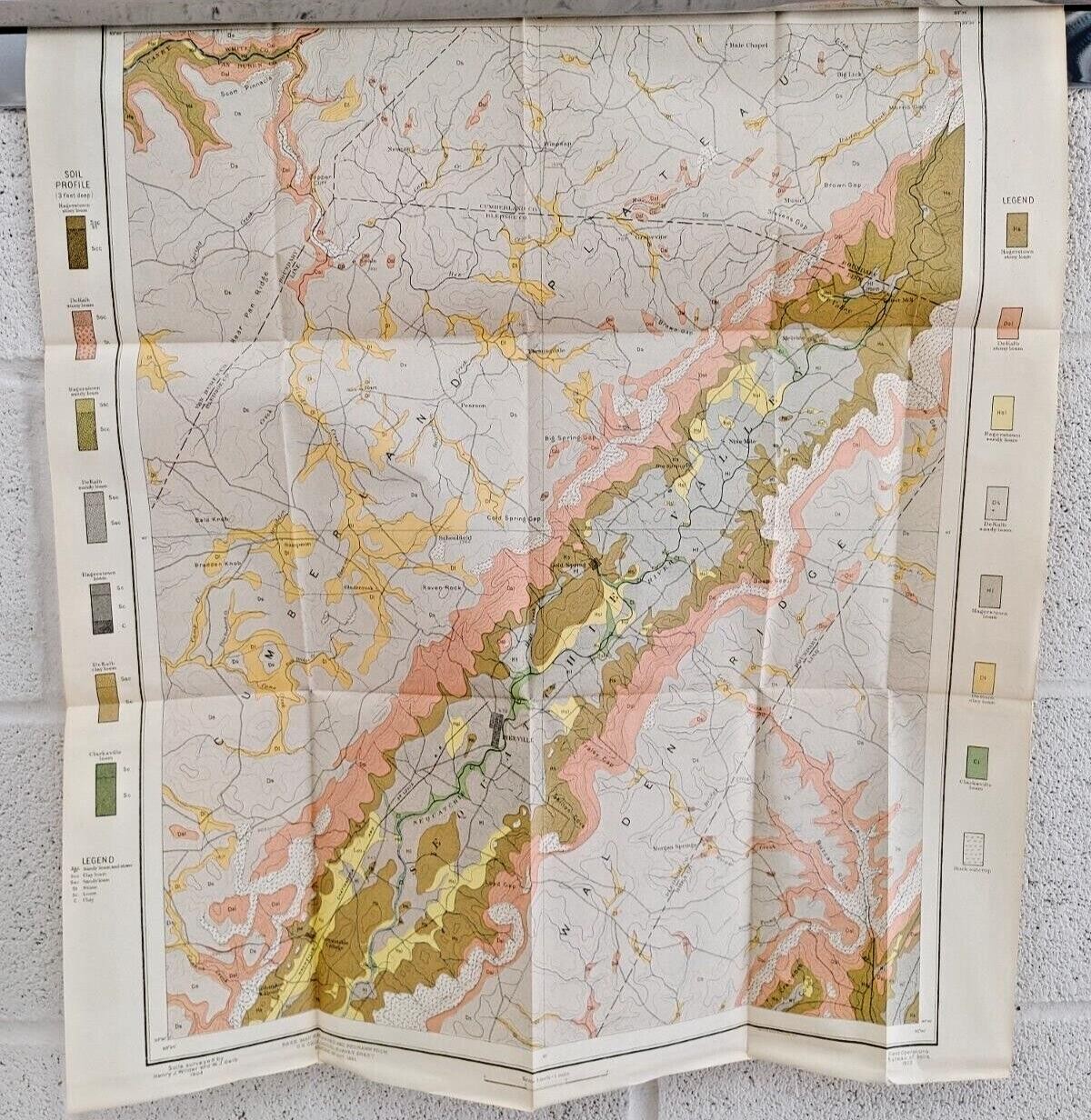 Antique 1903 Map Pikeville Tennessee area Melvine Pearson Newton 23″X25″ #21029