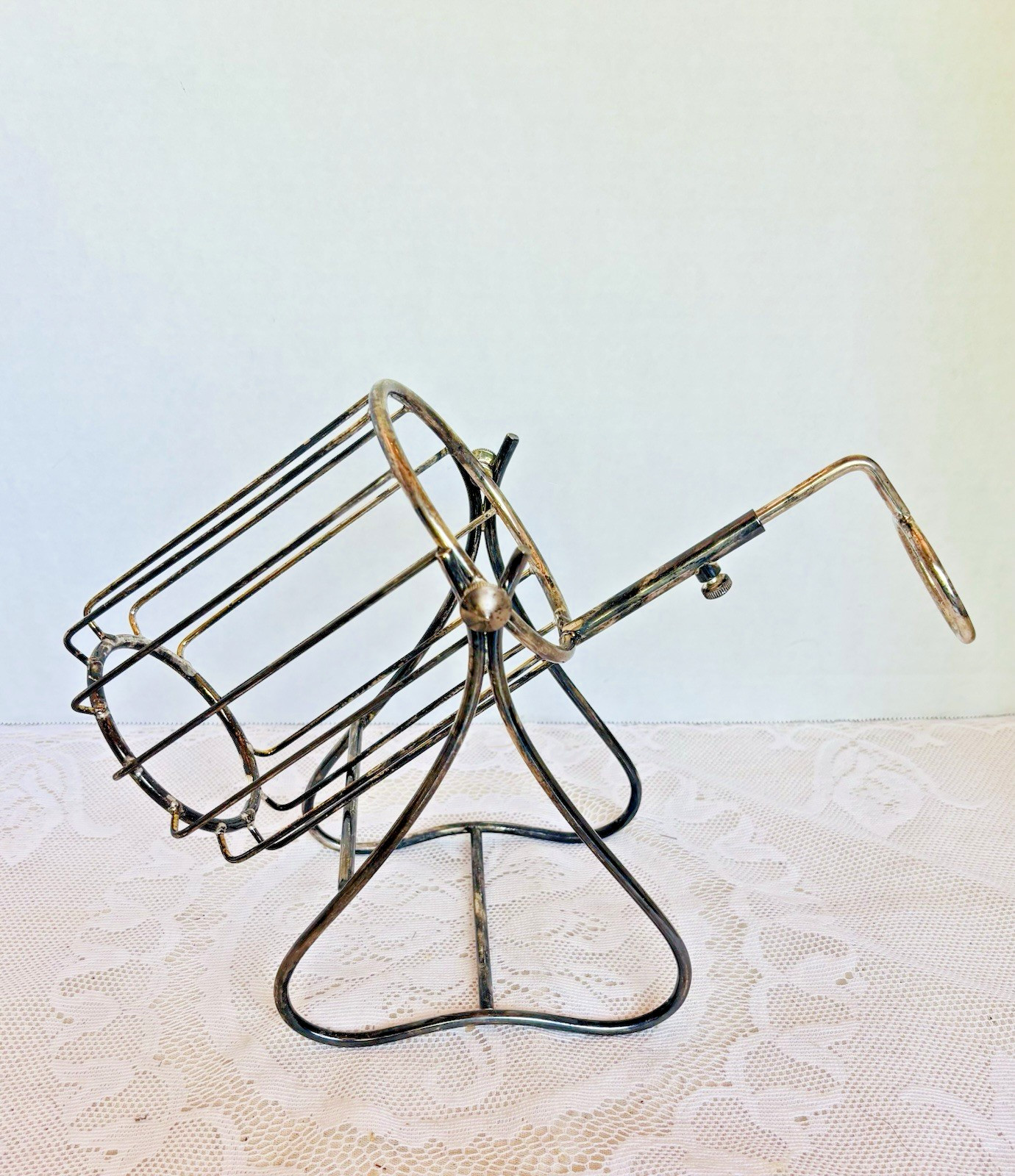 Antique Gorham Silver Plate Wine Bottle Holder Pourer Adjustable Handle