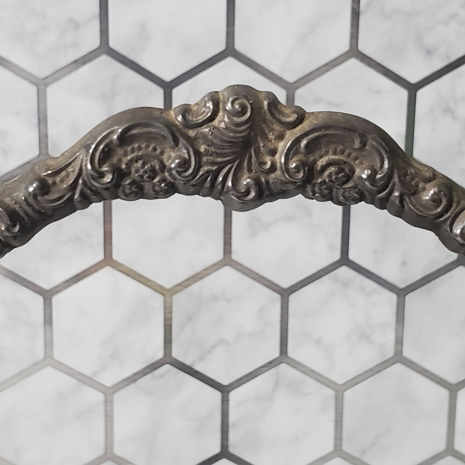 Baroque by Wallace Silver Plated Round Vanity Mirror Frame Stand Tilts NO MIRROR