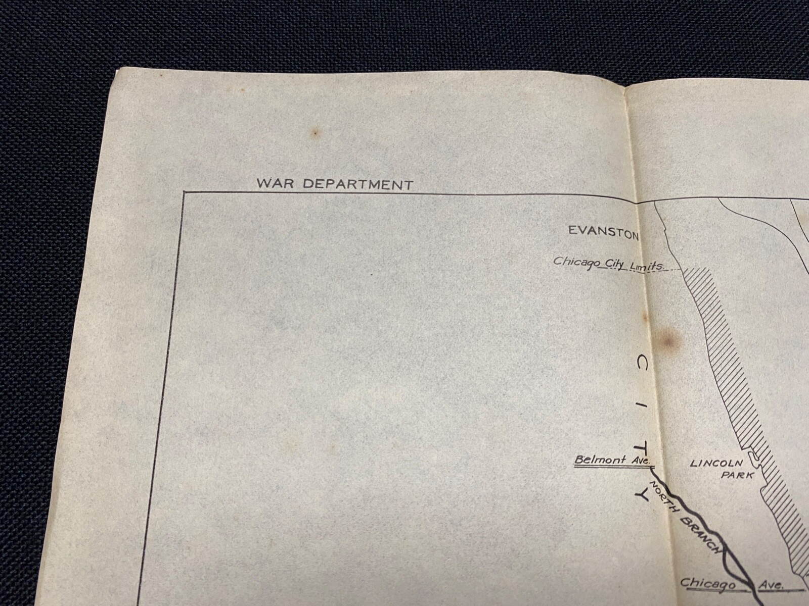 Antique 1919 Chicago Harbor Map War Department Corps Of Engineers US Army