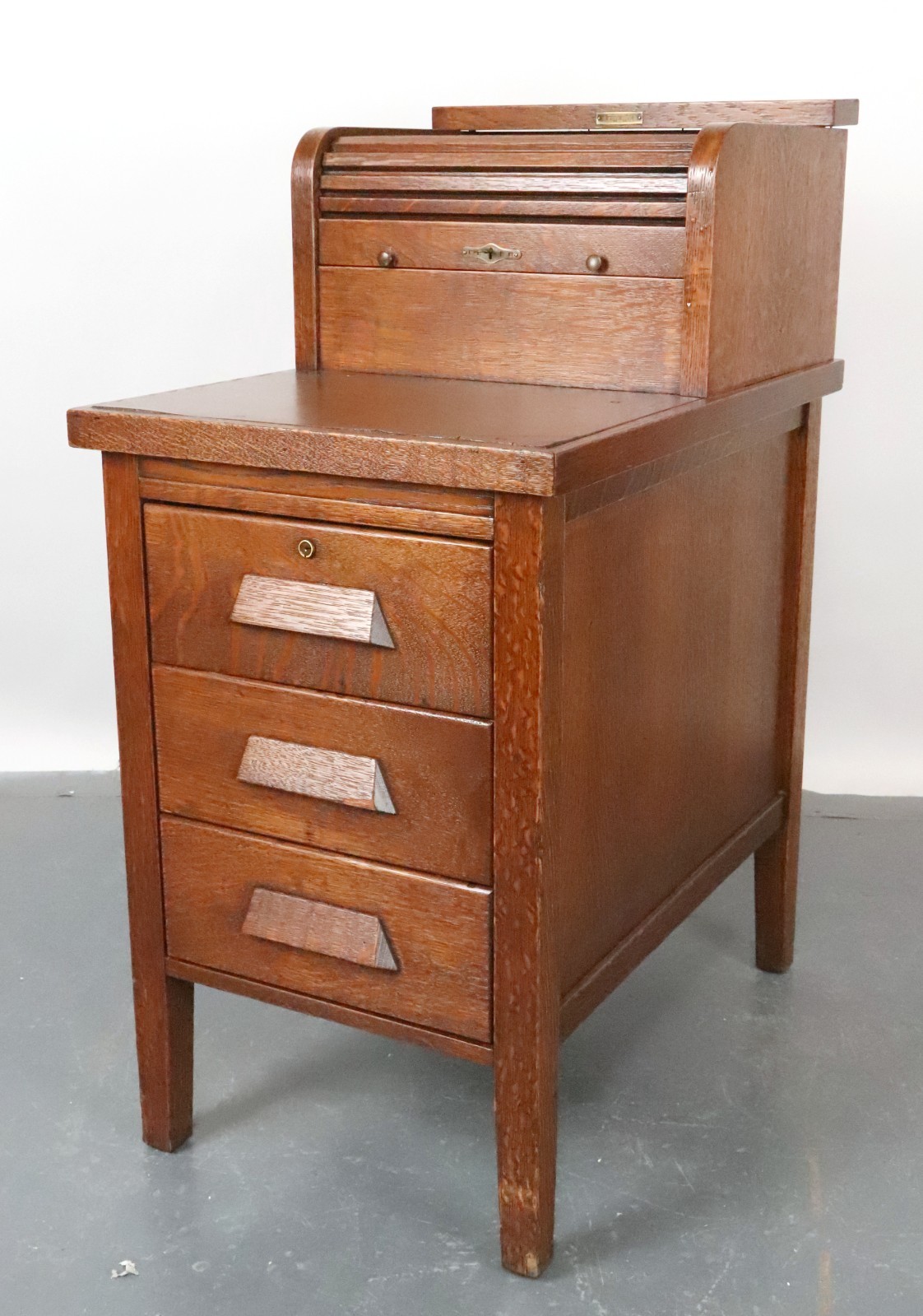 Antique The McCaskey Register Co. Quarter Sawn Oak File Cabinet