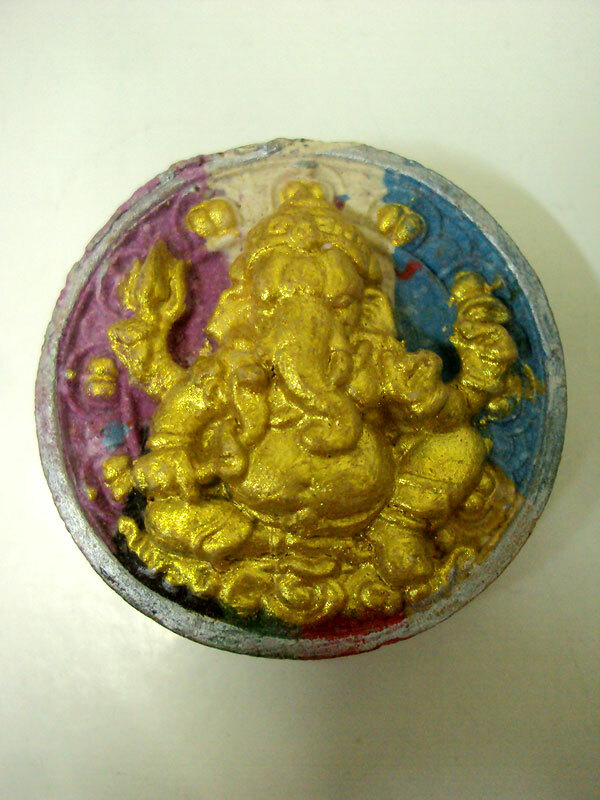 Lord Ganesh Phra LP Tuad Takrut Coin Talisman Thai Buddha Amulet