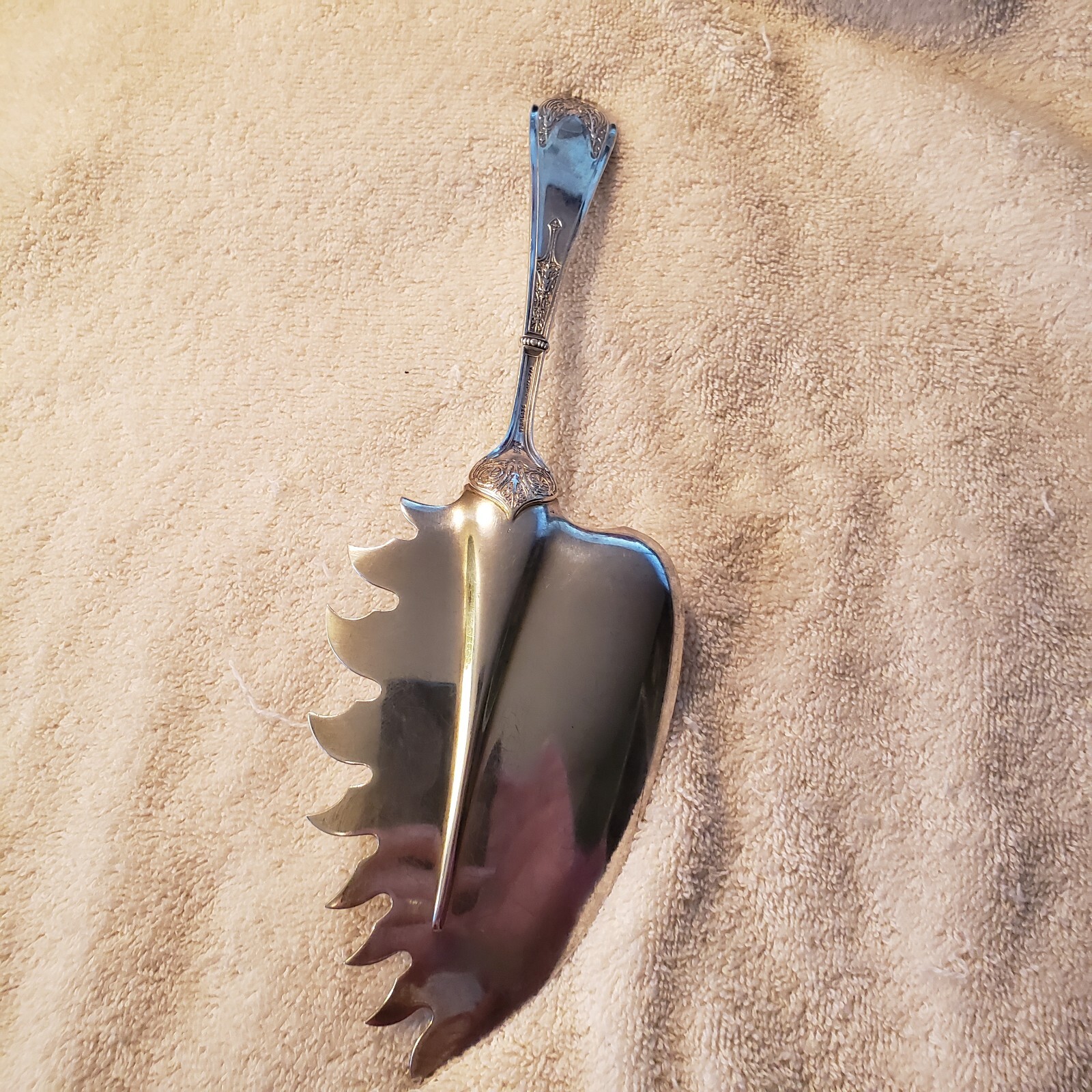 RAPHAEL by GORHAM sterling silver PASTA MACARONI SERVER 11″ GW Blade No Monogram
