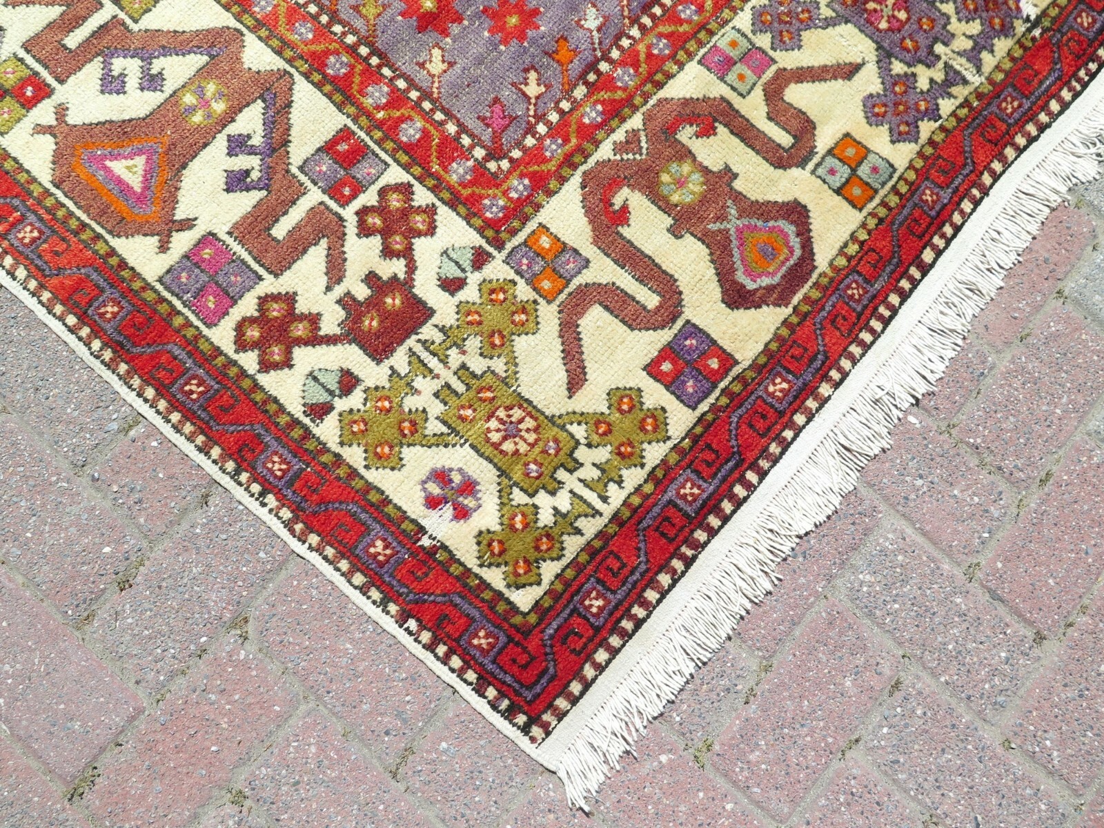 Vintage Bergama Rugs, Wool Carpet, Handmade Rug, Modern Rug BohoTeppich 63″X102″