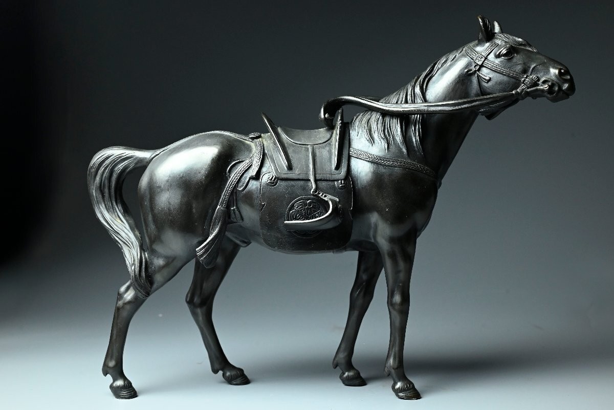 Superb Japanese Meiji (late 19thC) Bronze of Shogun’s Horse, Maruki Company