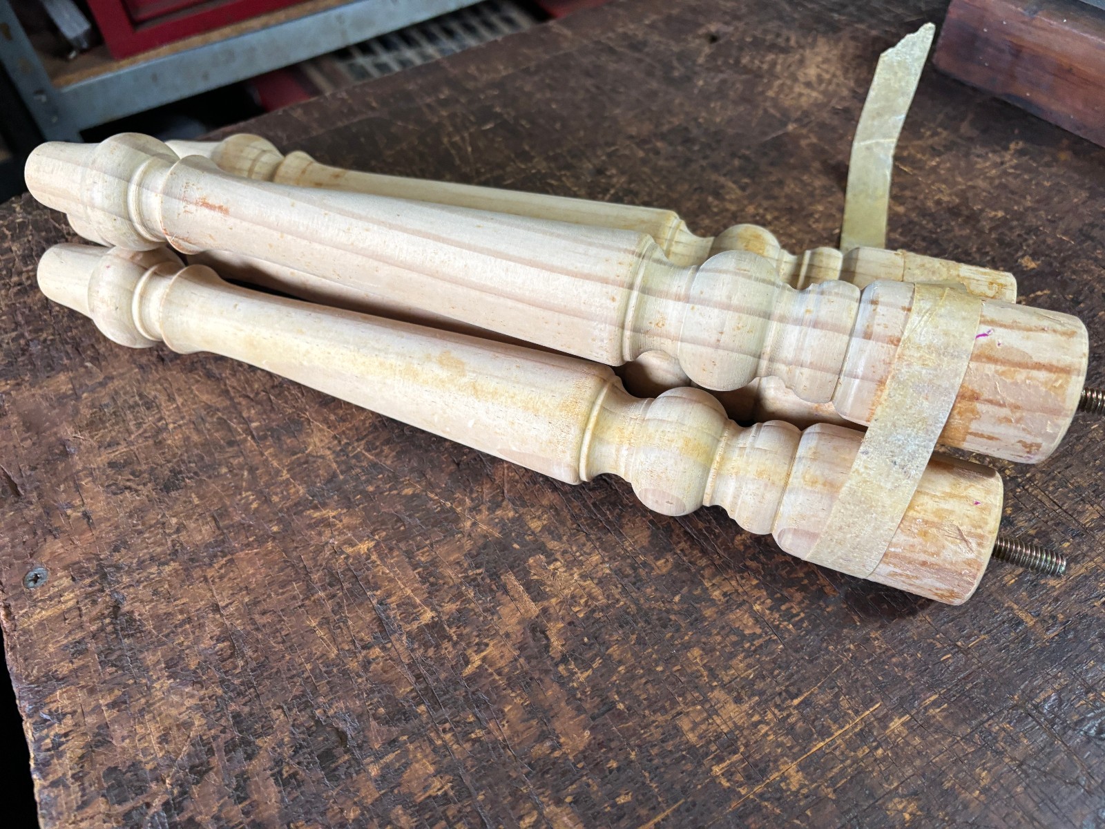 Vintage Natural Pine Wooden Turned Furniture legs Set of 4. 14″ – 36cm Australia