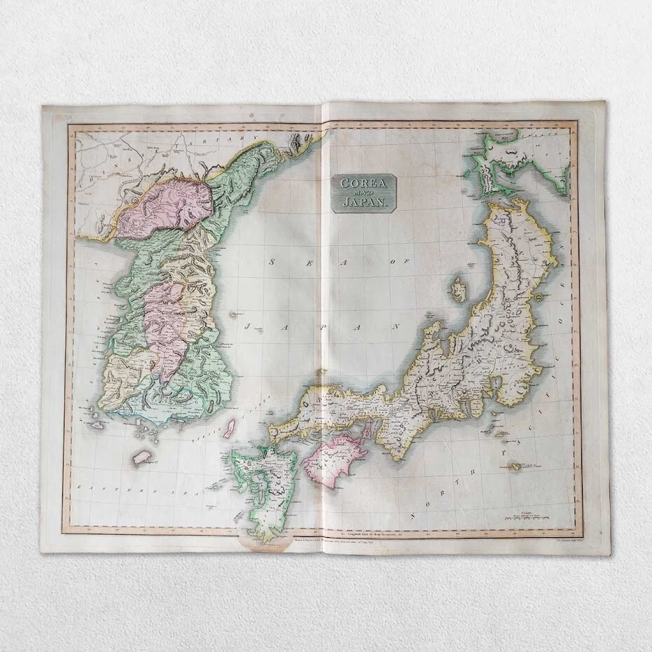 ANTIQUE 19TH CENTURY WORLD ATLAS MAP JOHN THOMSON 1814 JAPAN KOREA