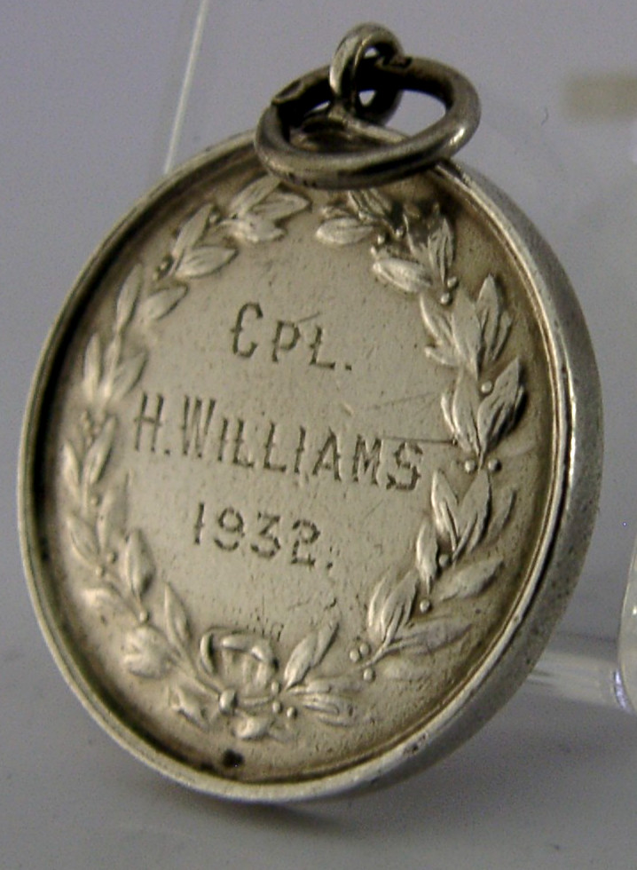 SOLID STERLING SILVER MILITARY SHOOTING MEDAL c1932 ANTIQUE CPL H WILLIAMS
