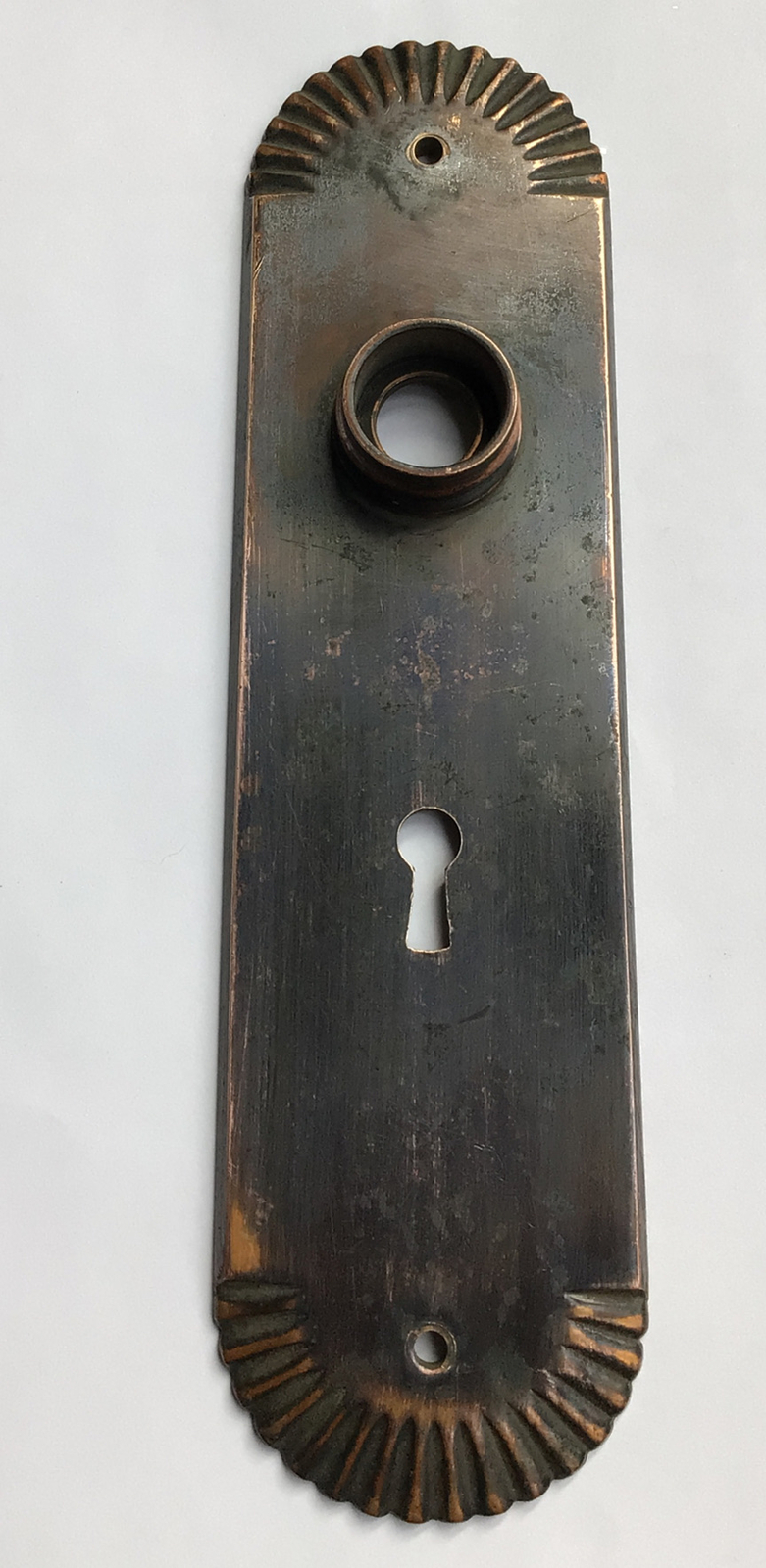 Antique Vintage victorian Brass back door plate 7 3/4” long art deco