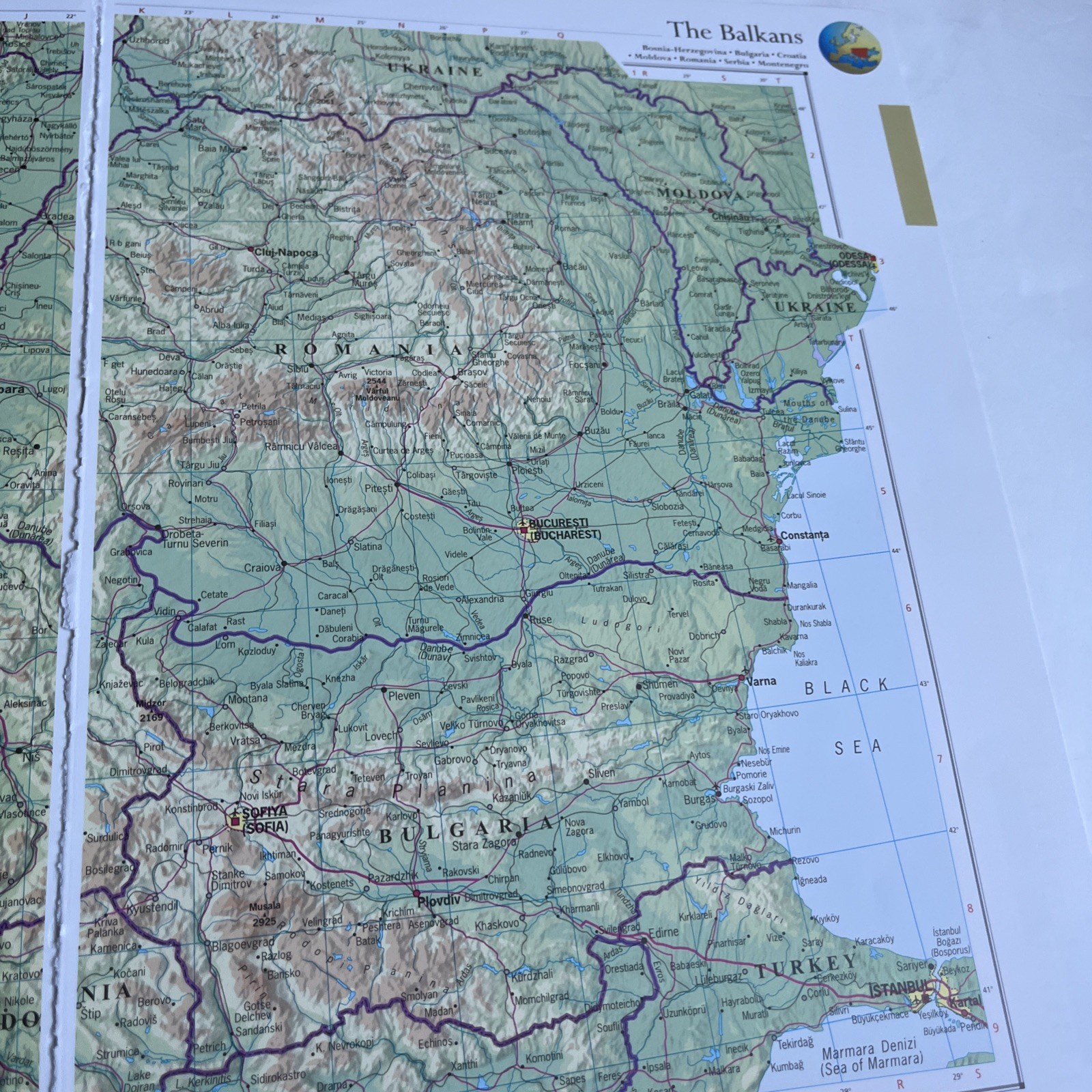 2007 Map Balkan States Bosnia Bulgaria Croatia Moldova Romania Serbia AA #66