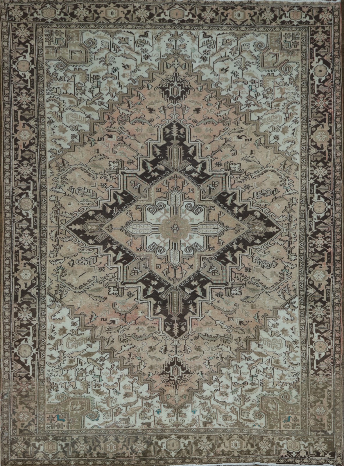 Vintage Geometric Muted Area Rug 8×11 Ft Handmade Traditional Wool Carpet