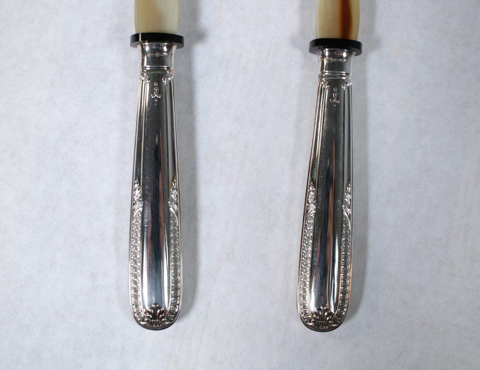 Salad Serving Set Spoon Fork Italian 800 Silver Handle Sheraton Brescia Vintage