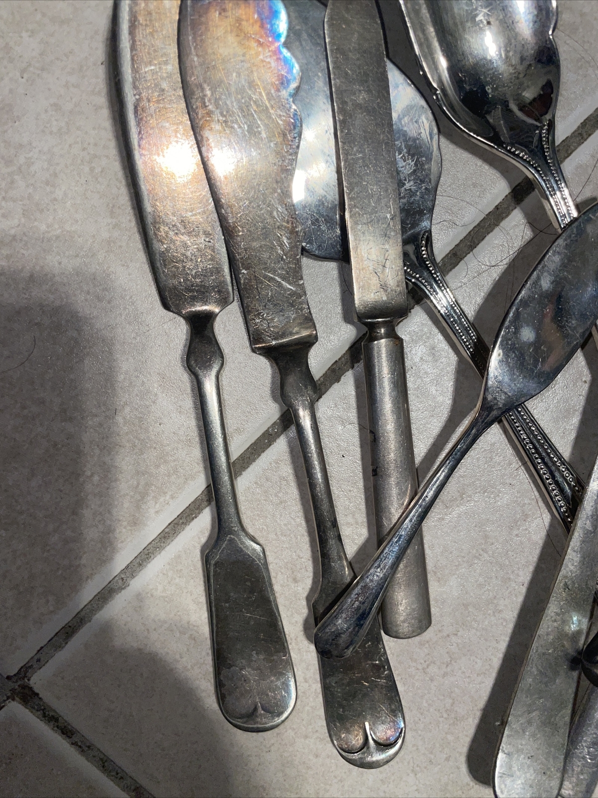 ANTIQUE SILVERPLATE TABLEWARE LOT FORK KNIFE SPOON SERVING
