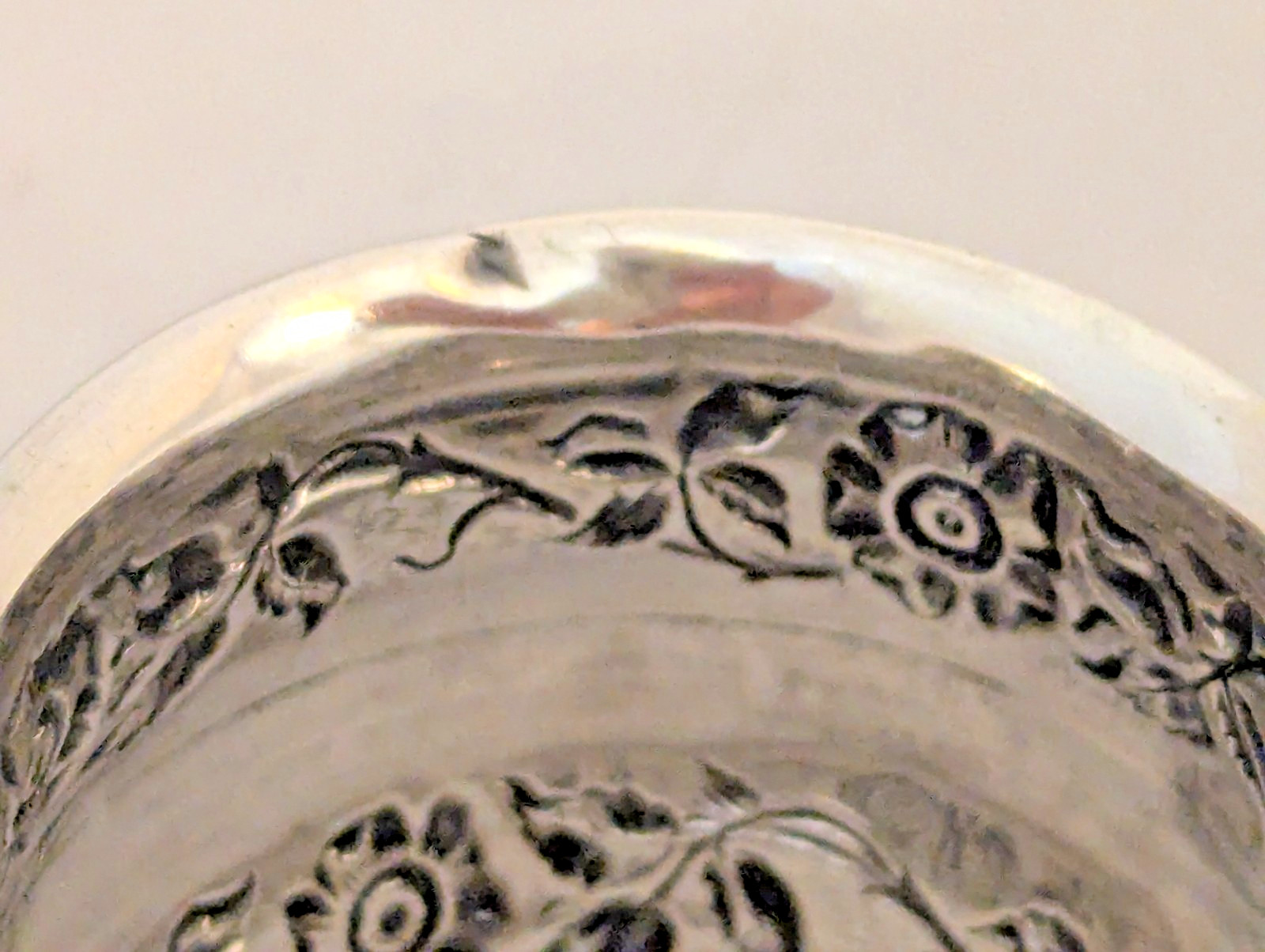 Sterling Silver Double Floral Border Napkin Ring ART NOUVEAU No Mono! 10g