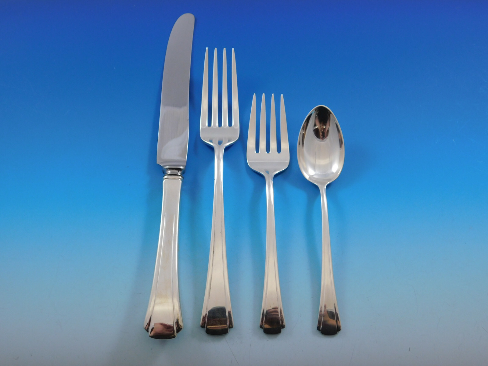 Debutante by Richard Dimes Sterling Silver Flatware Set 8 Service 32 pcs Dinner