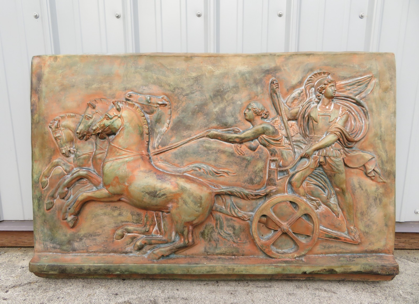 VTG Mid Century 40 X 25 QUADRIGA VICTORY NIKE GREEK ROMAN WALL ART SCULPTURE