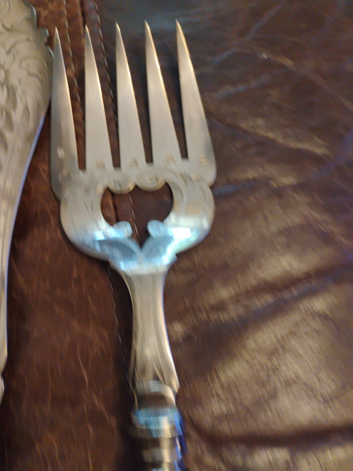 Victorian Silverplate Fish Serving Set Fancy Engraved Fish Knife And Fork