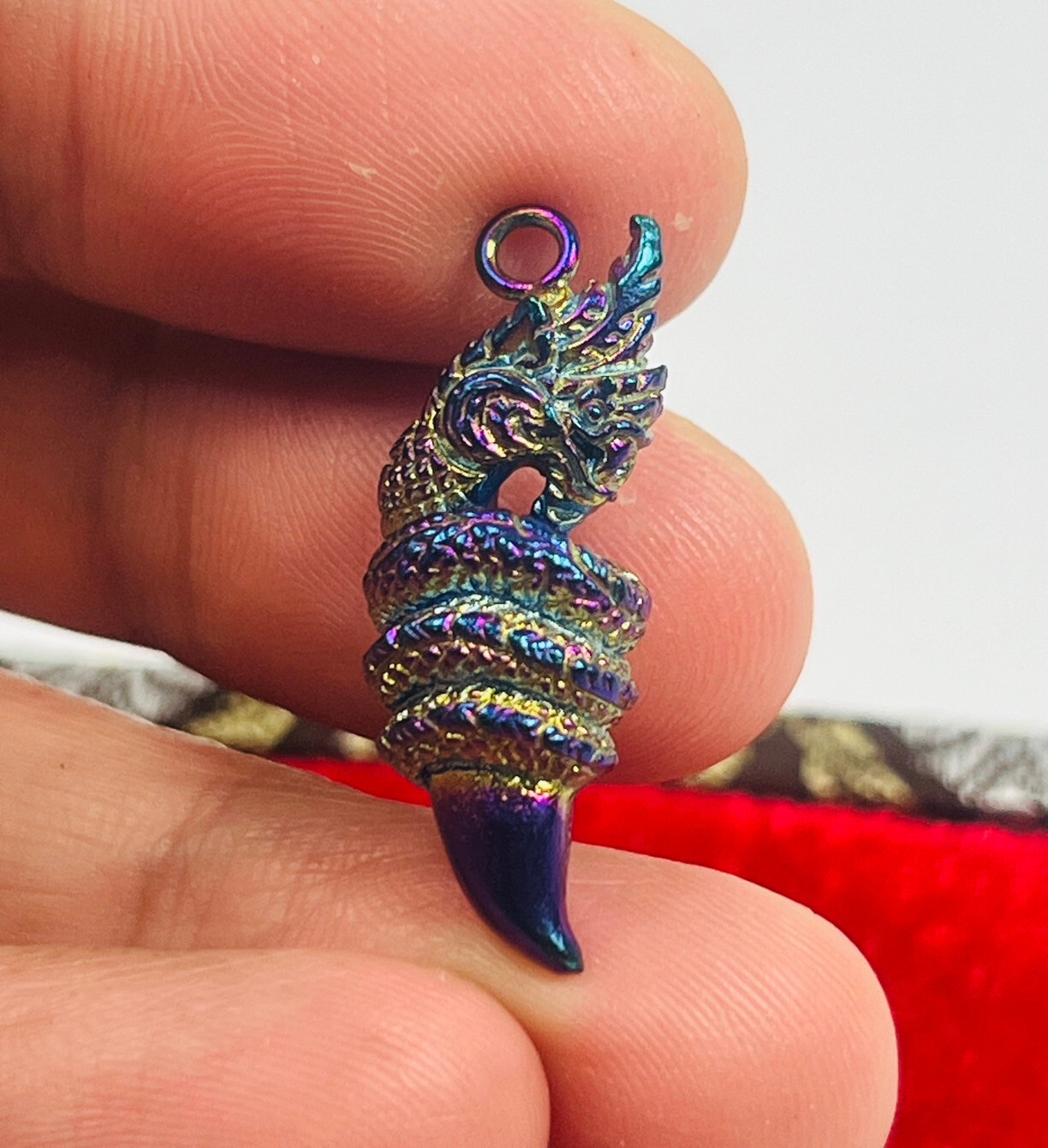 Naga Pendant Royal Rainbow Leklai Magic Talisman Protection Spiritual Amulet