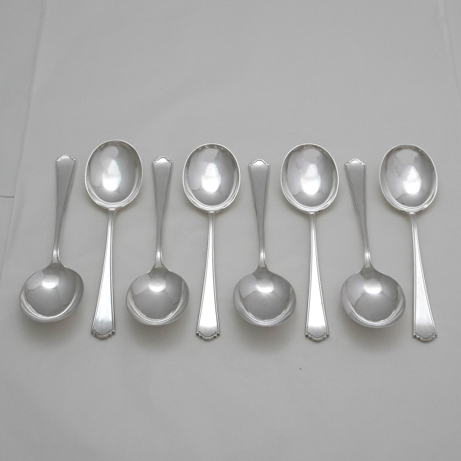 KINGSLEY Design JAMES DIXON & SONS Silver Service Cutlery Eight Soup Spoons