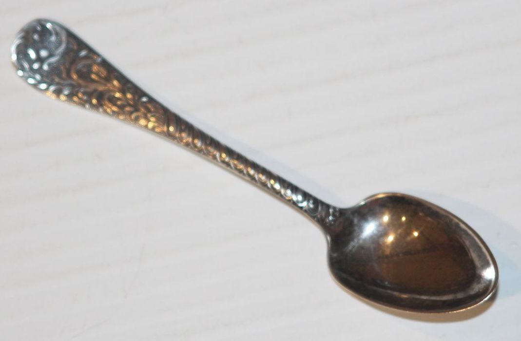 Vintage C.B.B CB Barker Silverplate Baby Spoon “Genuine A1” Nouveau Pattern