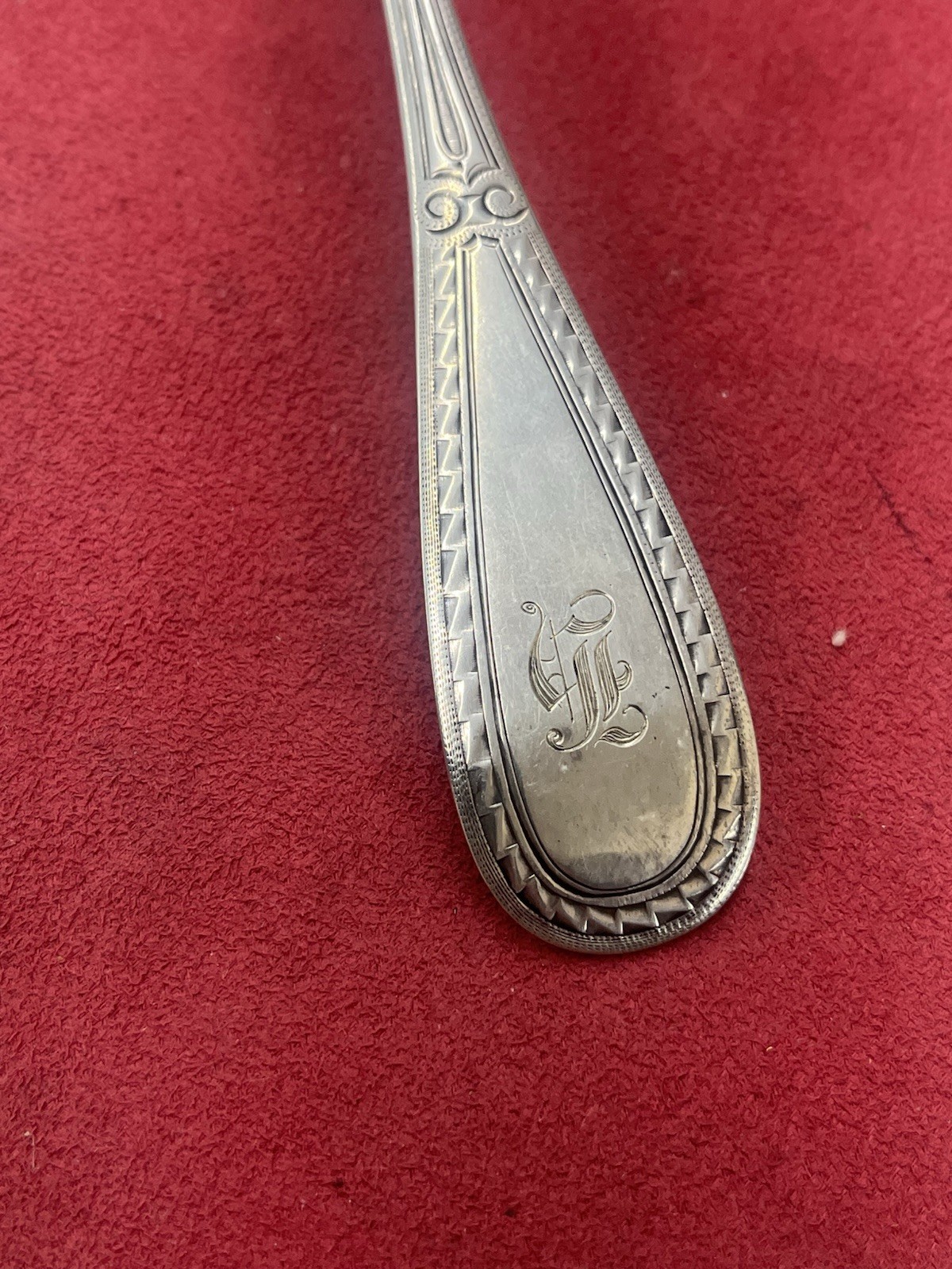 Antique Sterling Silver Large Serving Tablespoon Bigelow Kennard & Co 69g