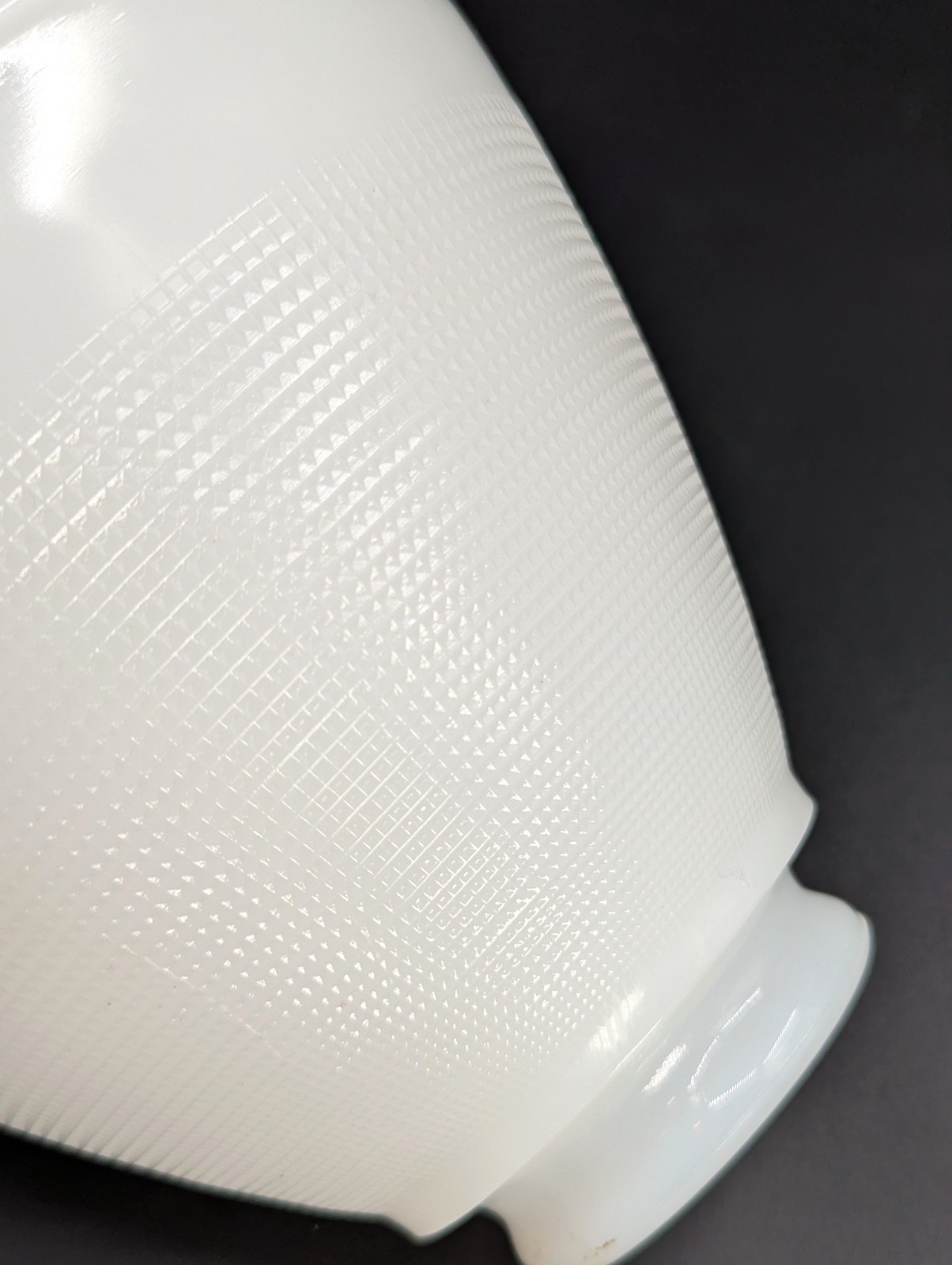 Vintage Small White Milk Glass Diffuser Reflector 6” Dia. Alleghany Glass 2-1/4″