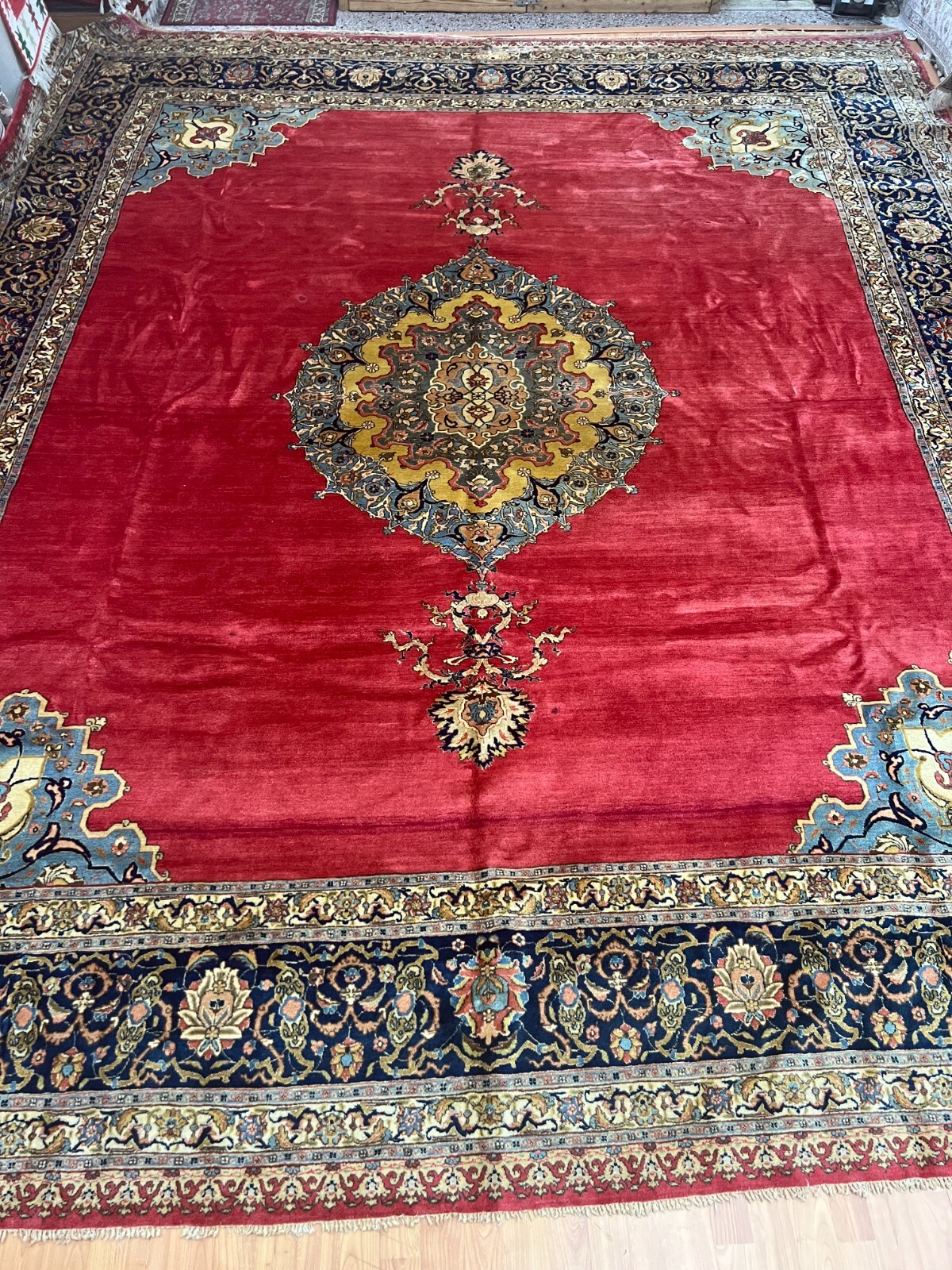 10’7″ x 12’10” Antique Turkish Oriental Rug – 1920s – Hand Made – 100% Wool