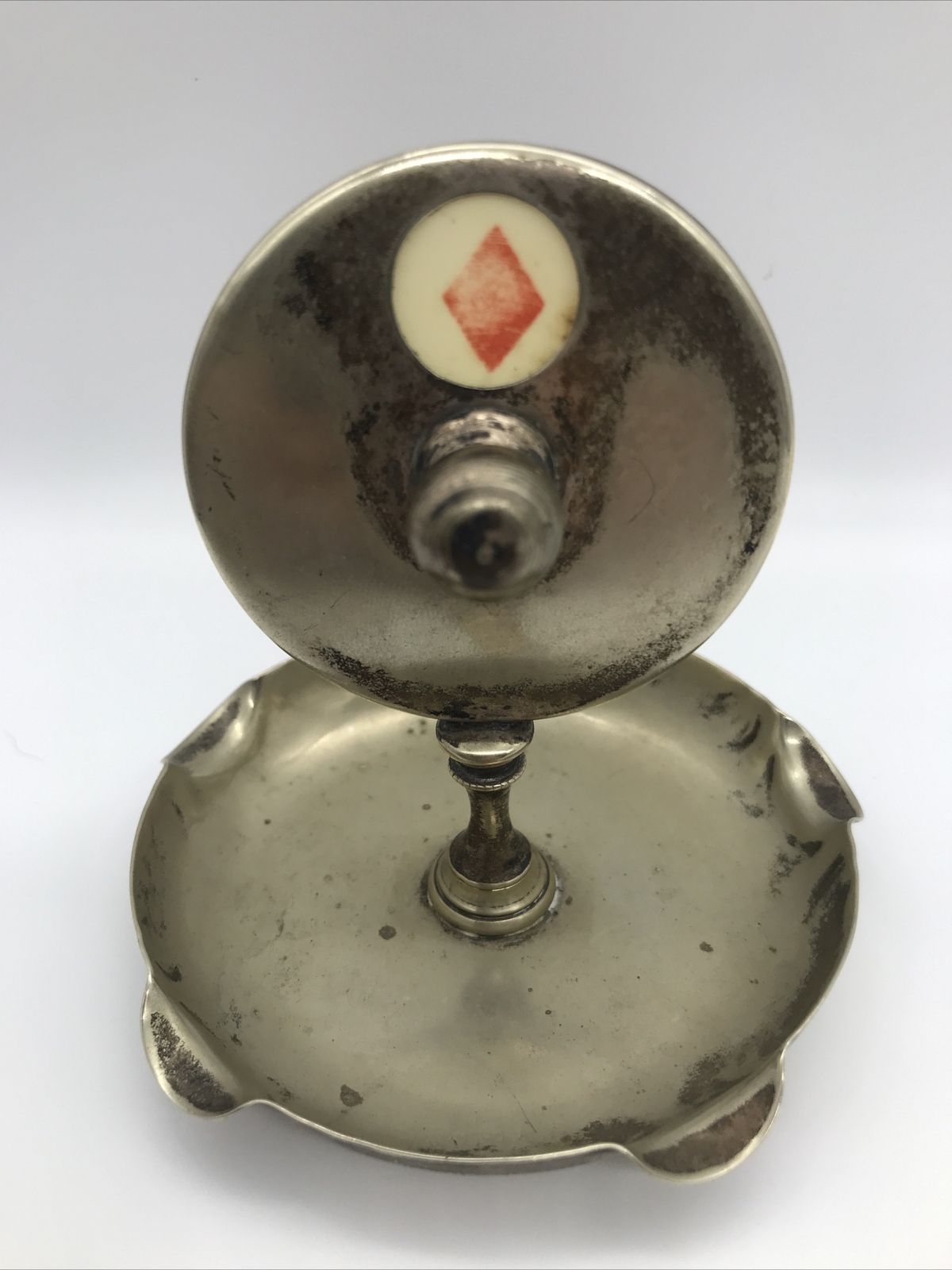Vintage Art Deco Bridge Whist Trumps Playing Cards Silver Plated Marker Ashtray