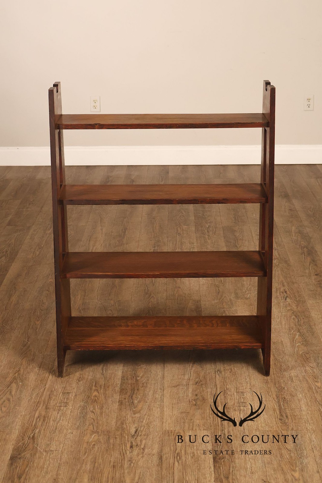 Antique Grand Rapids Arts And Crafts Oak Magazine Stand