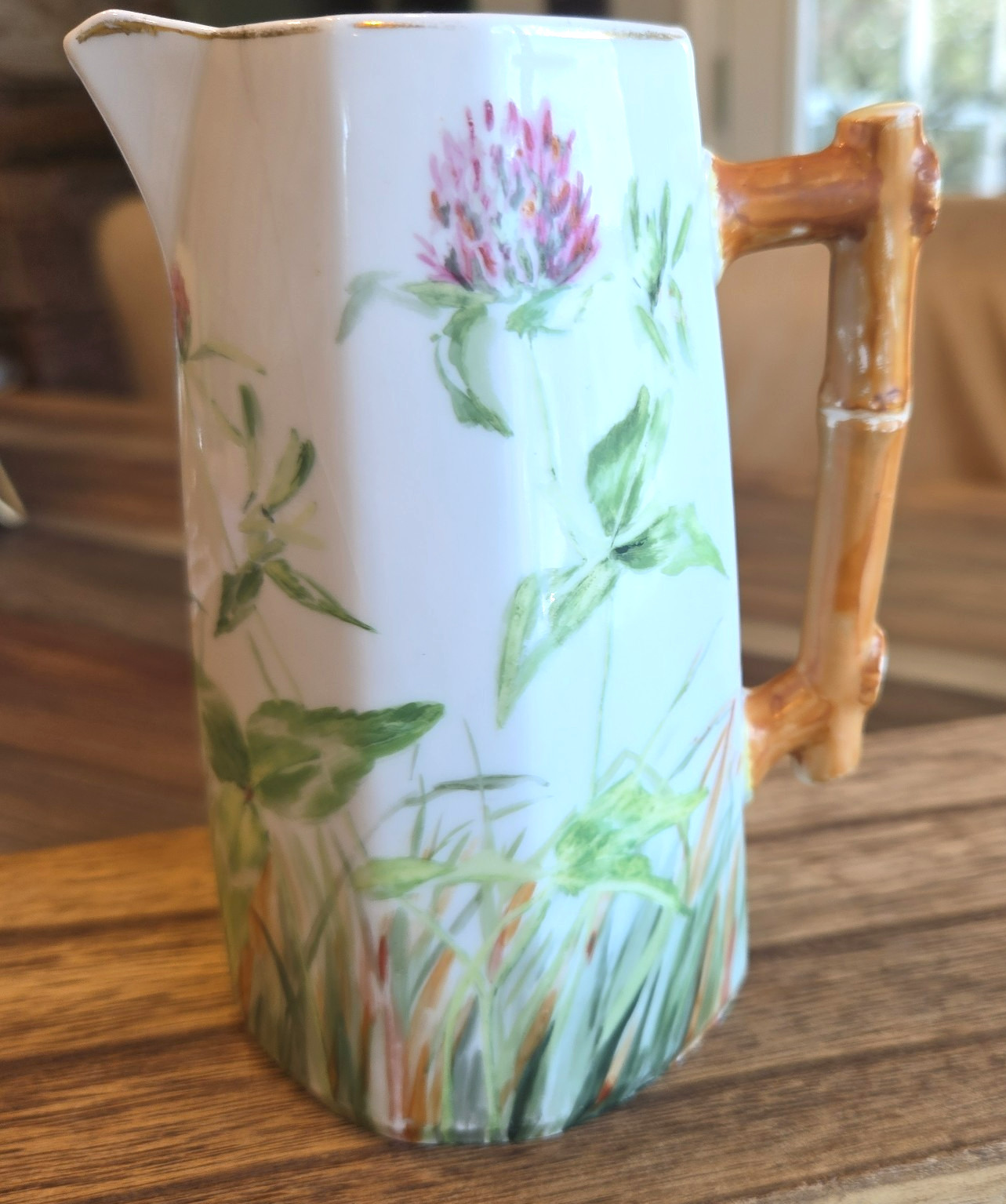 Antique D&C Haviland Limoges France Milk Pitcher Hand painted Gold 1890-1920