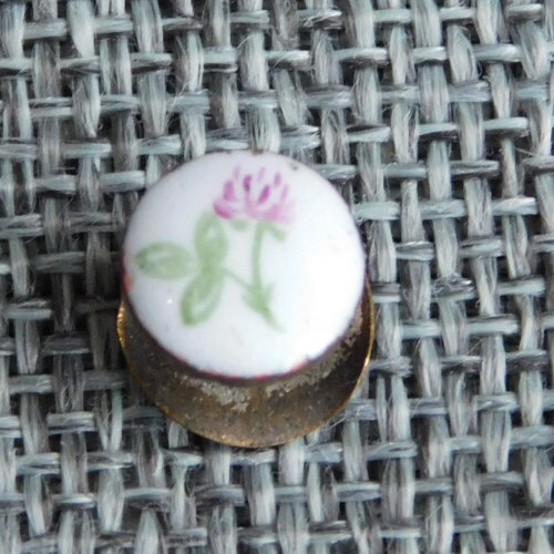 Antique Vtg Button Stud Enamel Aprx: 7/16″ #828-F