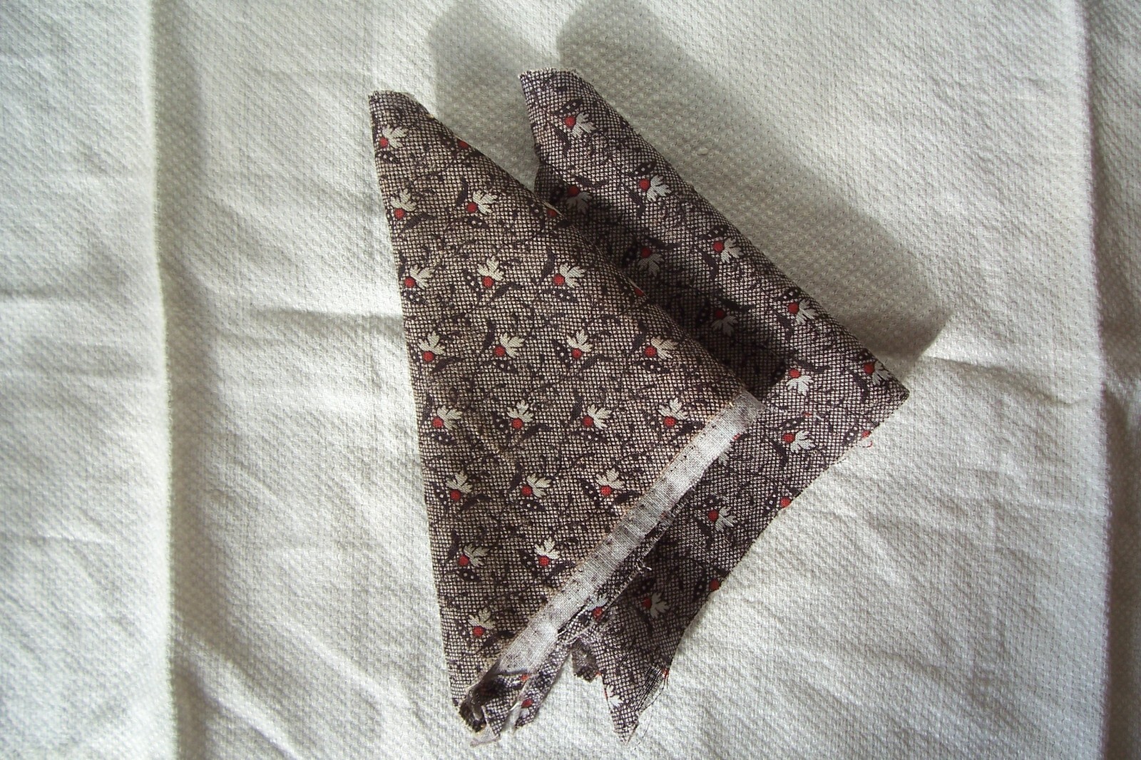 Antique Mid 1800’s Triangular Cotton Doll Dress Fabric
