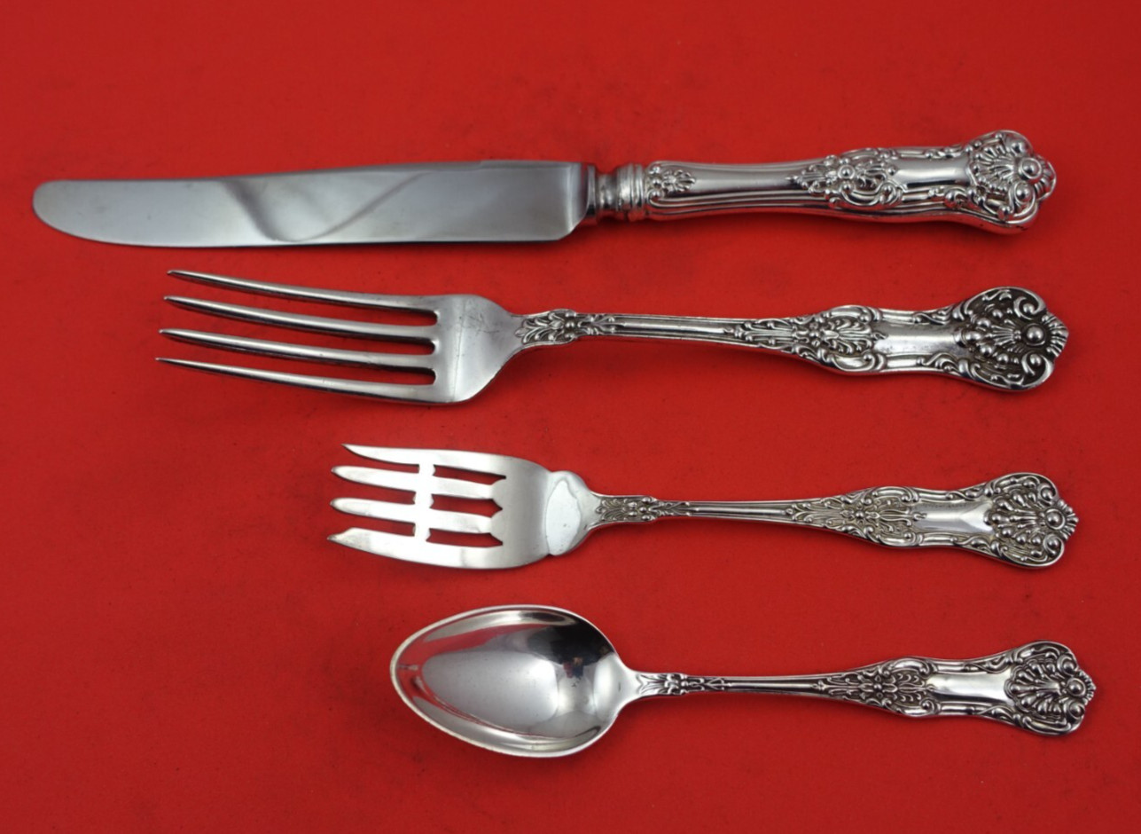 New Kings By Roden Canadian Sterling Silver Dinner Size Place Setting(s) 4pc