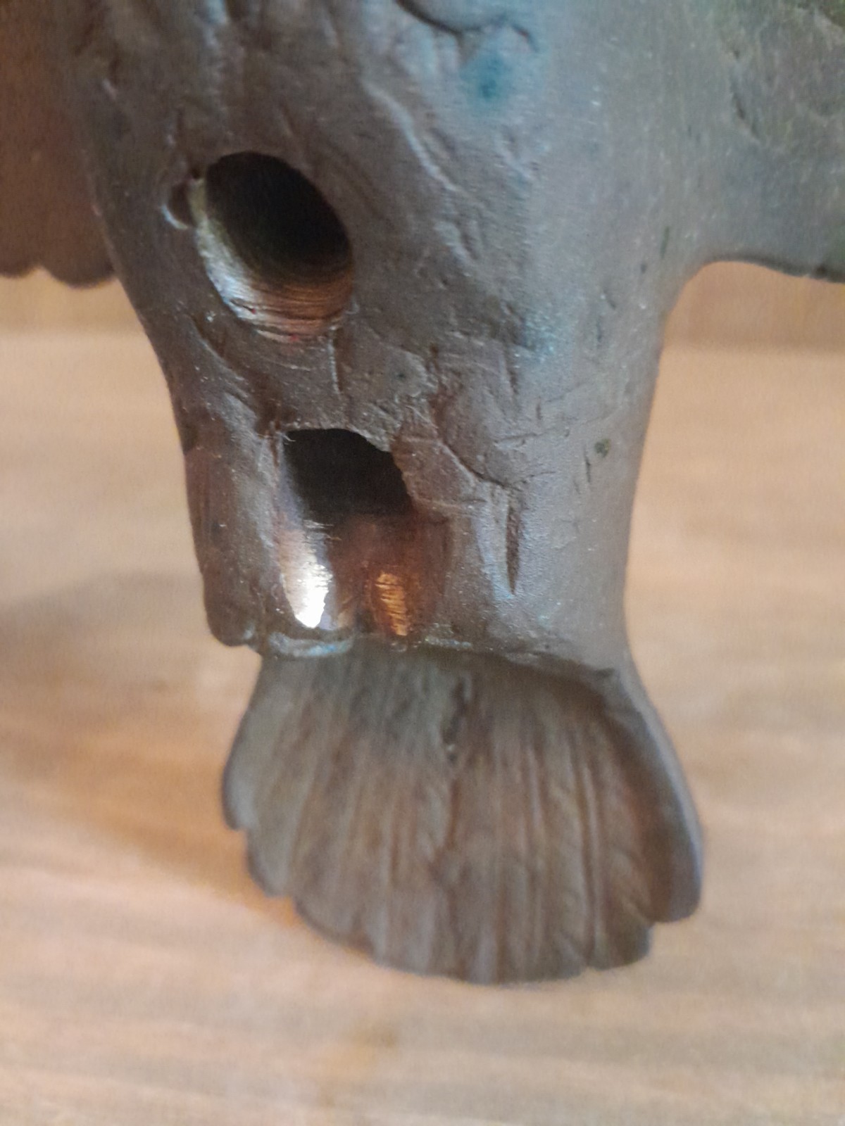 Vintage Cast Brass American Eagle Flag Pole Topper Finial Spread Wings Americana