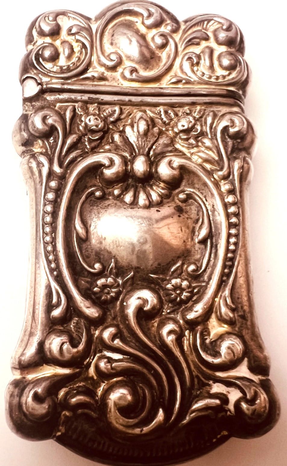 ELEGANT FANCY STERLING SMALLER VESTA CASE MATCH SAFE GORGEOUS CRISP EXCELLENT