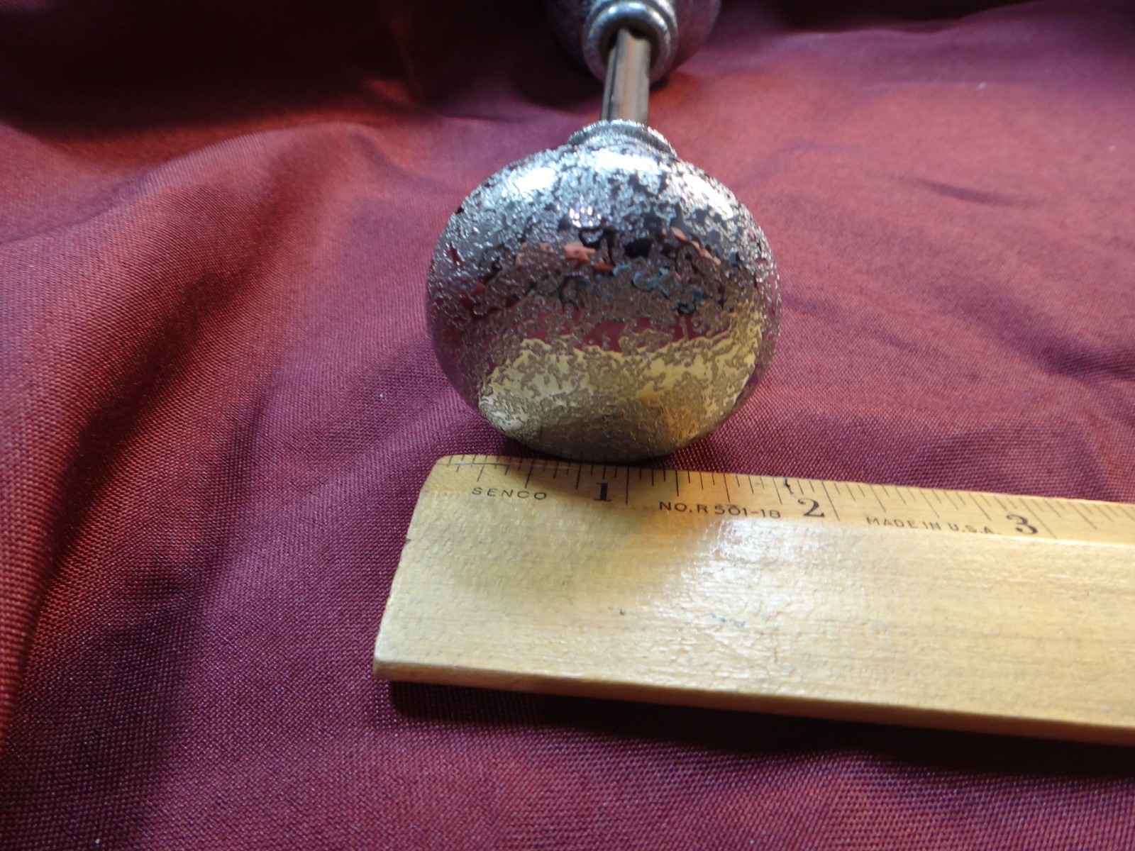 Vintage Unique Hammered Pattern Chrome Doorknob Set – Free S&H USA
