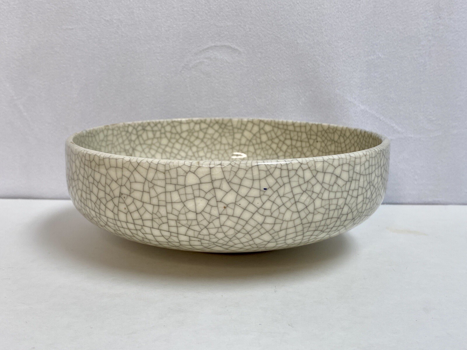 Antique Qing Dynasty Crackle Glaze Hand Painted Pottery Bowl Great Condition!
